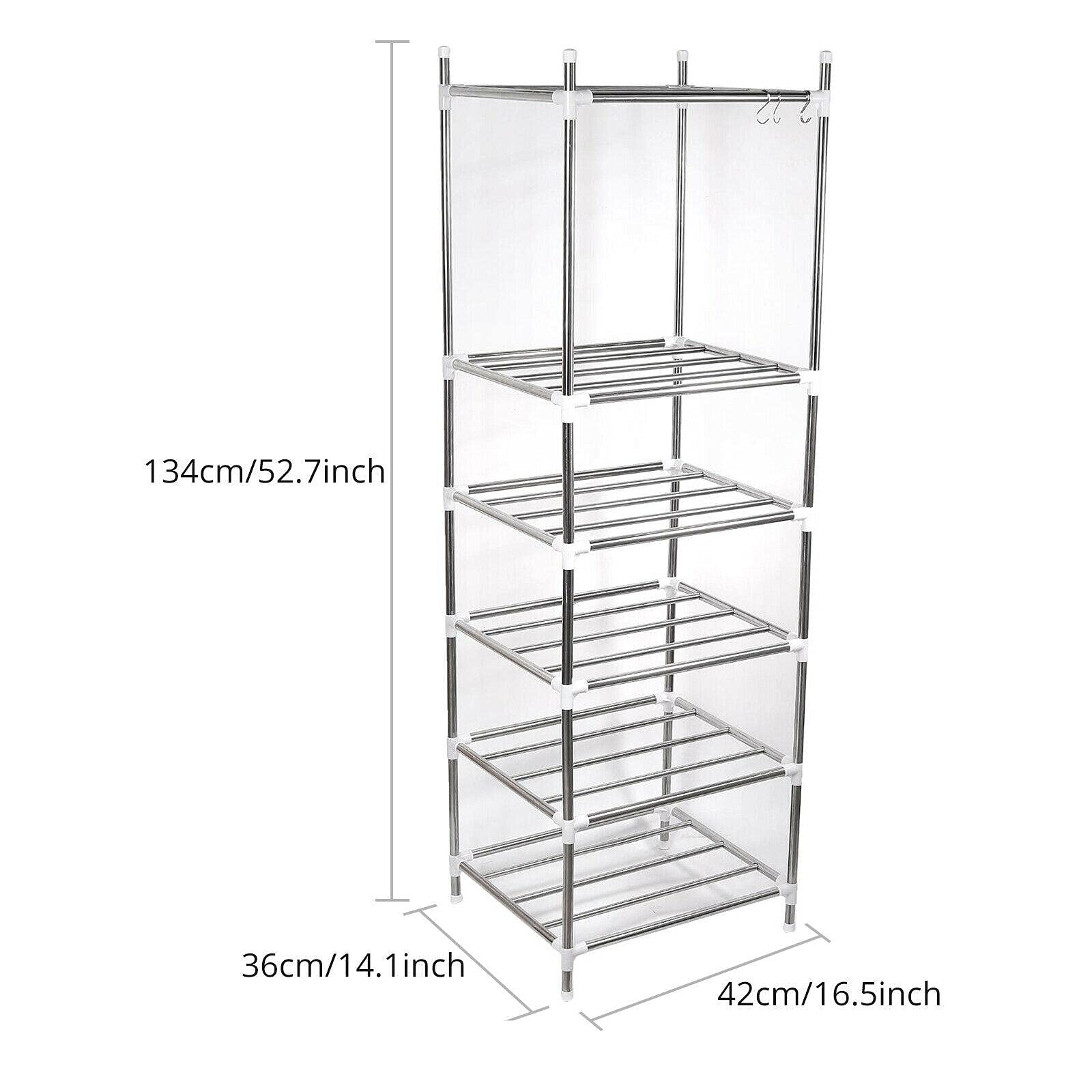 6-Tier Adjustable Metal Storage Shelves - Heavy Duty Garage Shelving Unit, 53
