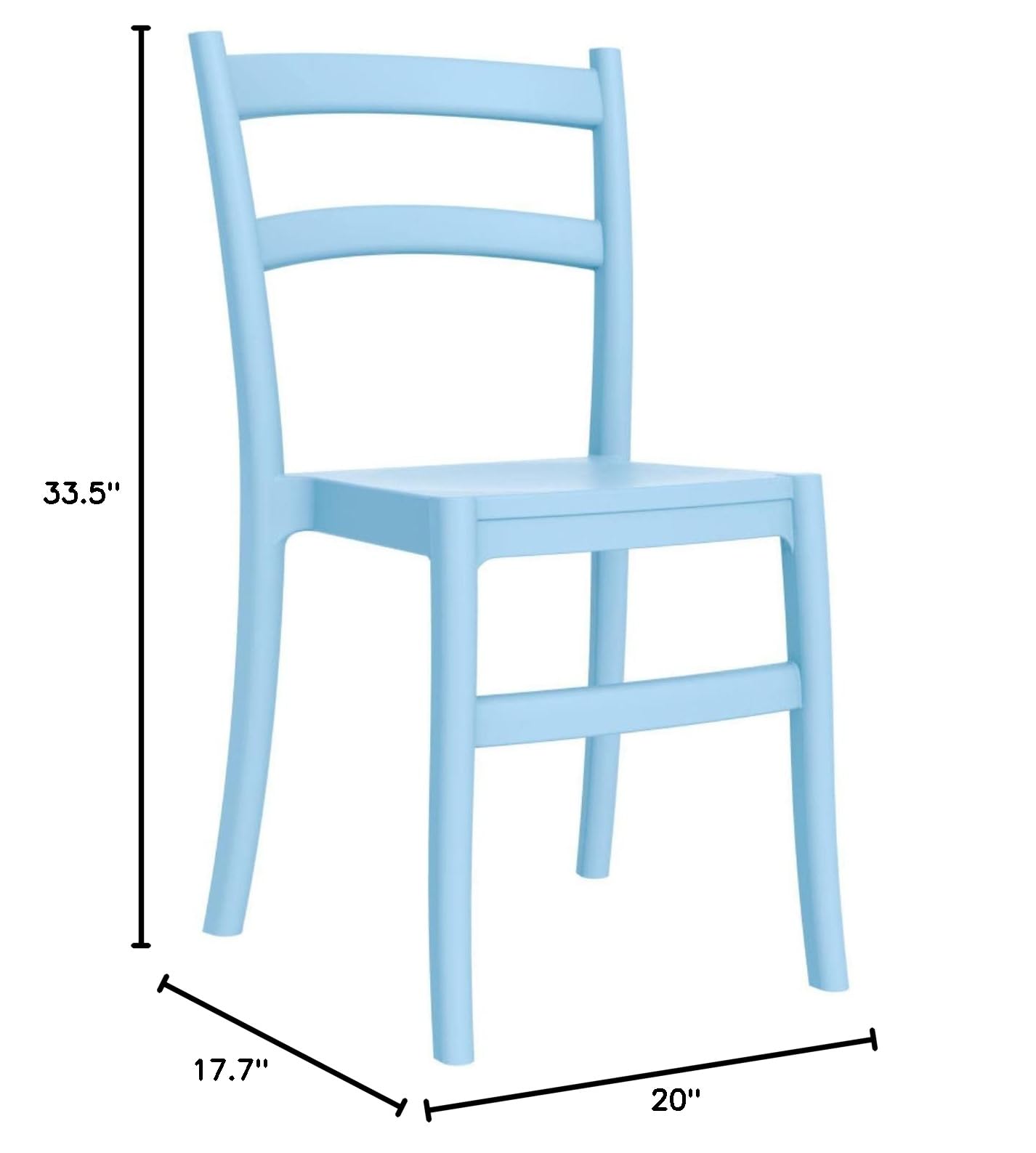 Tiffany Light Blue Patio Dining Chairs Set of 2 - Outdoor Garden Furniture for Poolside, Backyard, and Terrace Relaxation
