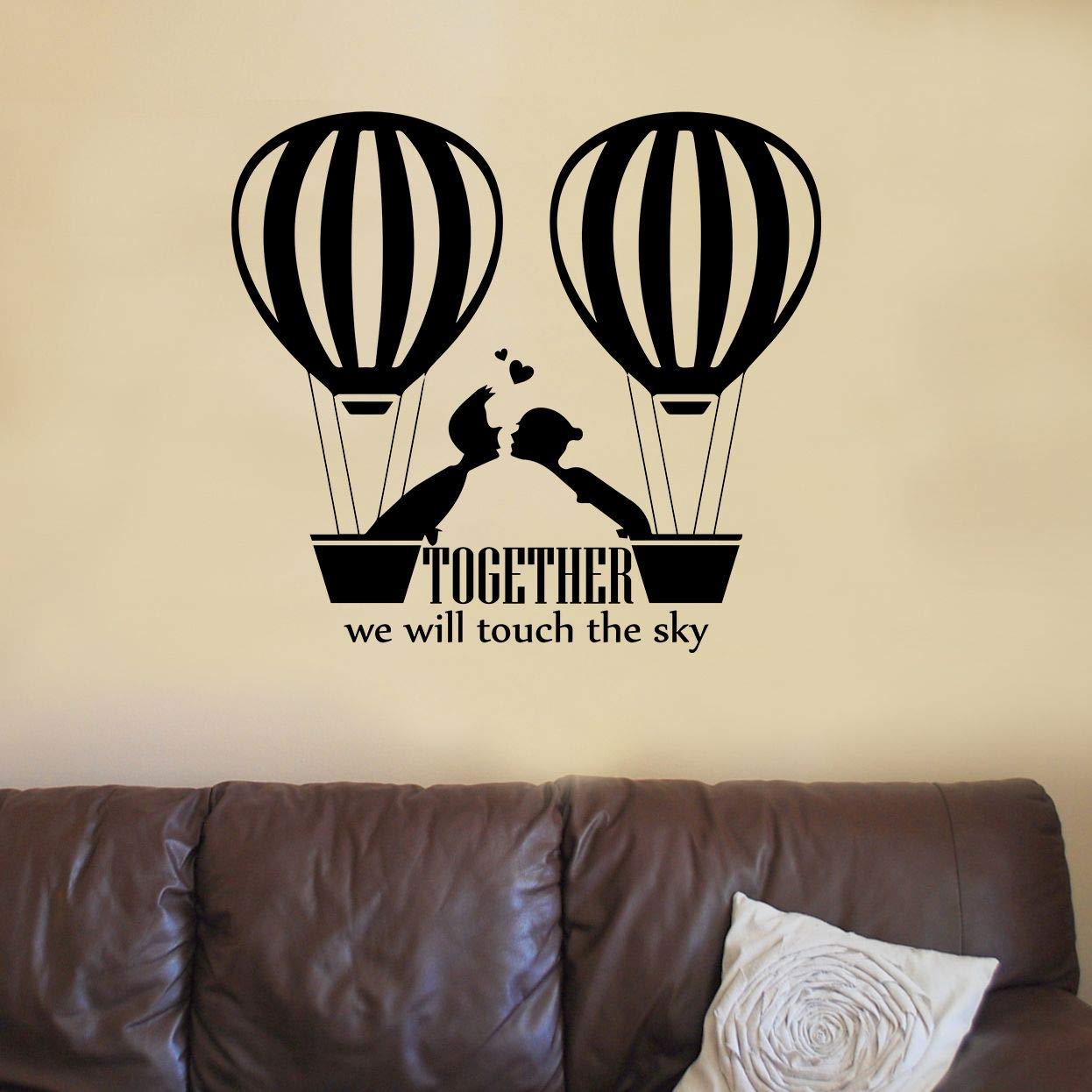 Hot Air Balloon Wall Decal Sticker - 30x30 Inch Vinyl Art Quote for Kids Room, Nursery, Bedroom & Garage Decor - Fun Home Decoration for Boys & Girls - Perfect for Kindergarten & Playroom Wall Art