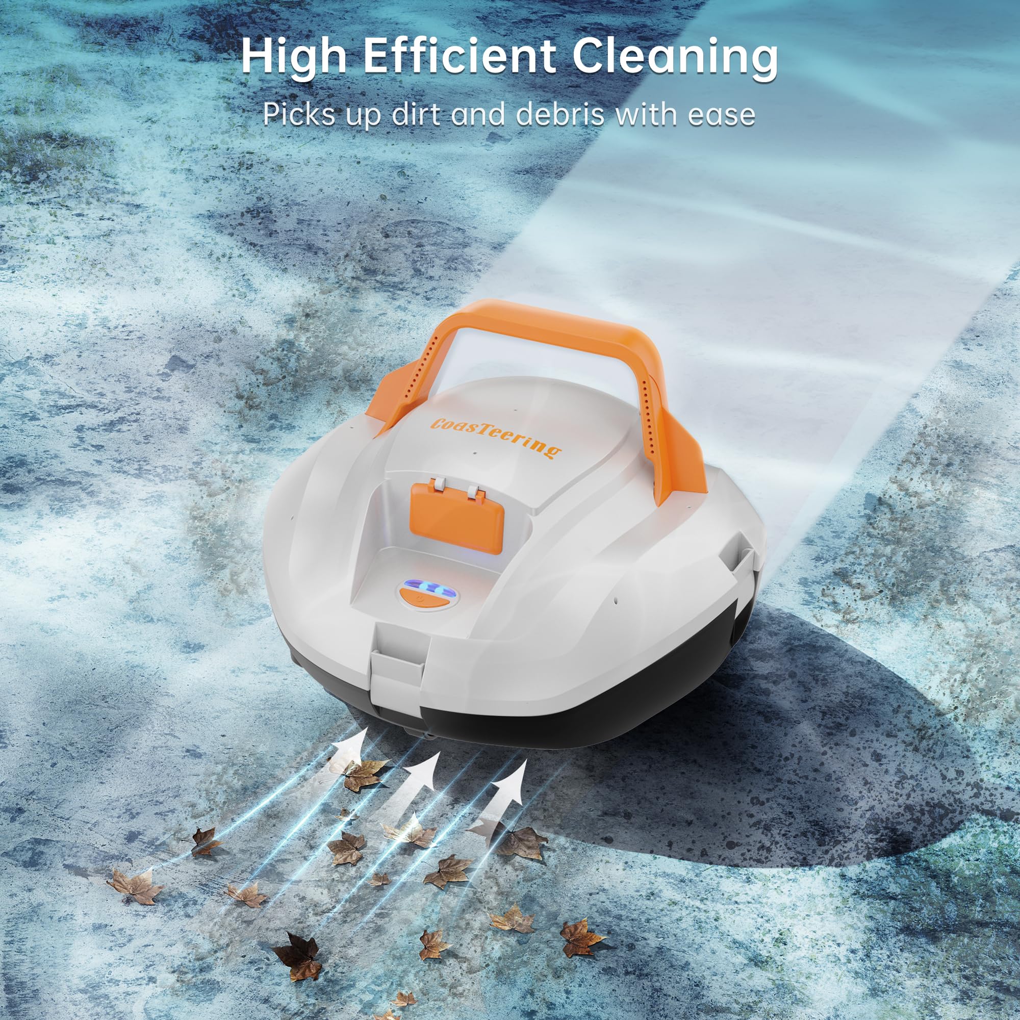 **Cordless Robotic Pool Cleaner - Powerful Suction, 100 Mins Runtime, Fast Charging & Self-Parking - Ideal for Above Ground Pools up to 850 Sq.ft - Perfect for In-Ground & Above Ground Swimming Pools, Spas & Hot Tubs**