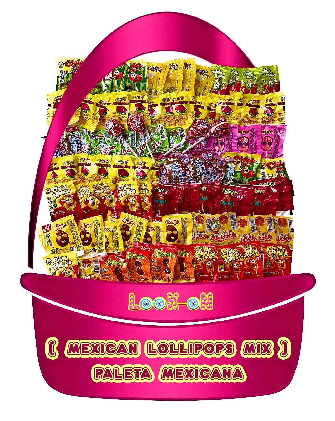 Best Mexican Candy Lollipops Variety Pack - 60 Count Sweet, Sour, Salty & Spicy Dulce Mexicanos Surtidos - Authentic Mexican Snacks for Parties, Gifts & Cinco de Mayo Celebrations