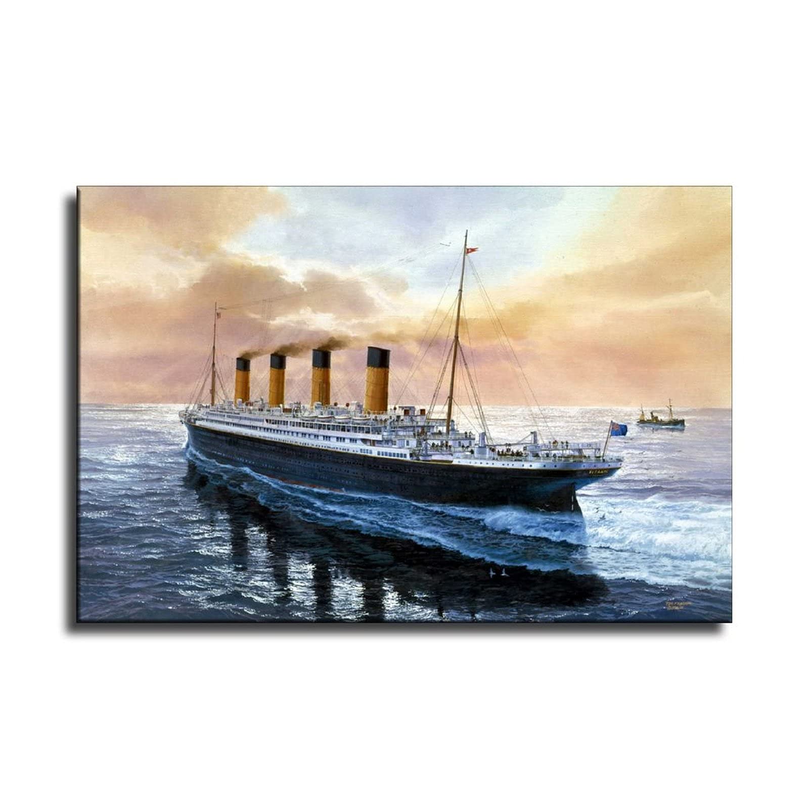 FINDEMO Titanic Ship of Dreams Canvas Wall Art - 08x12inch (20x30cm) - Vintage Nautical Decor for Living Room, Bedroom, Office & Gifts