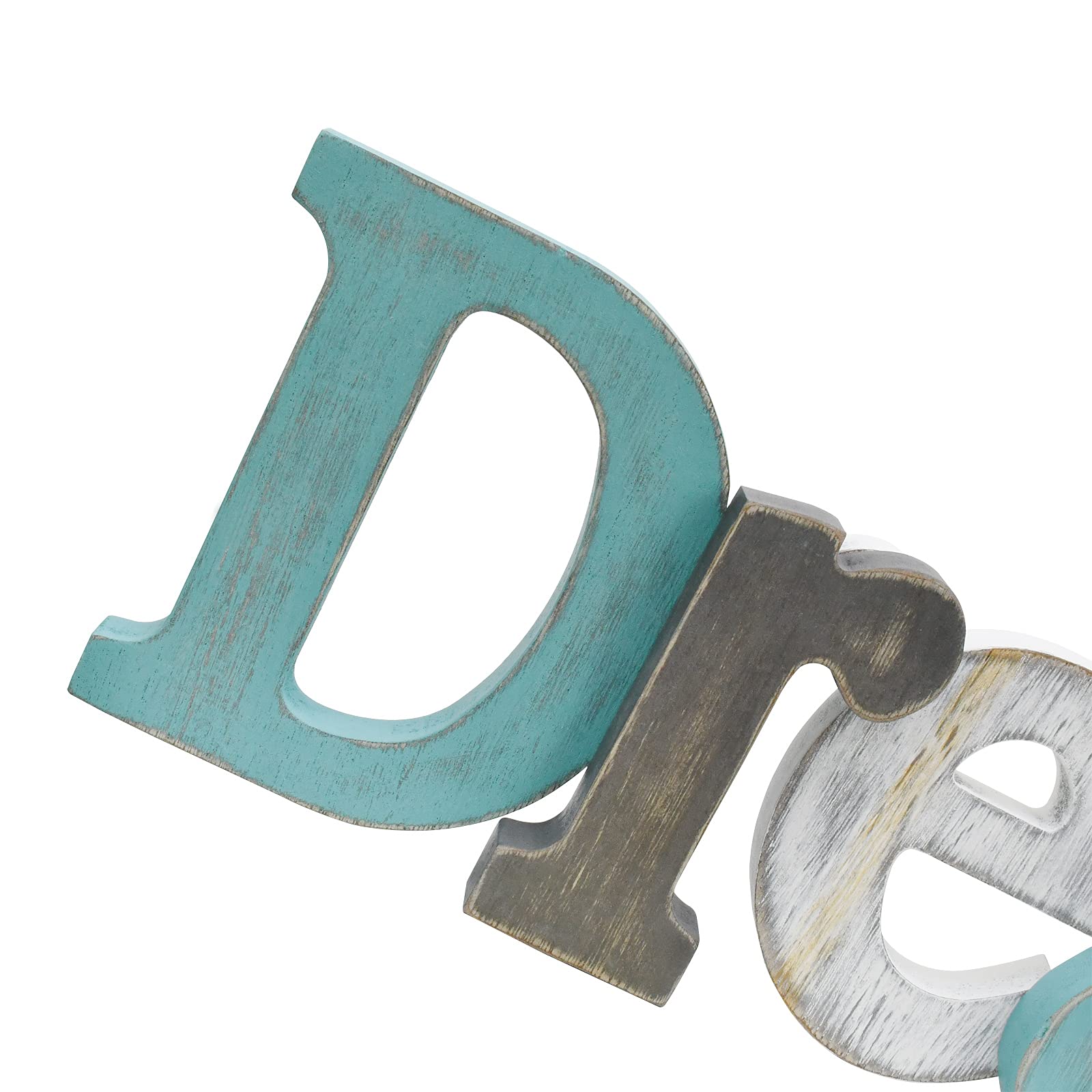 Rustic Wood Home Sign Wall Decor - Dream Hanging Letters for Living Room