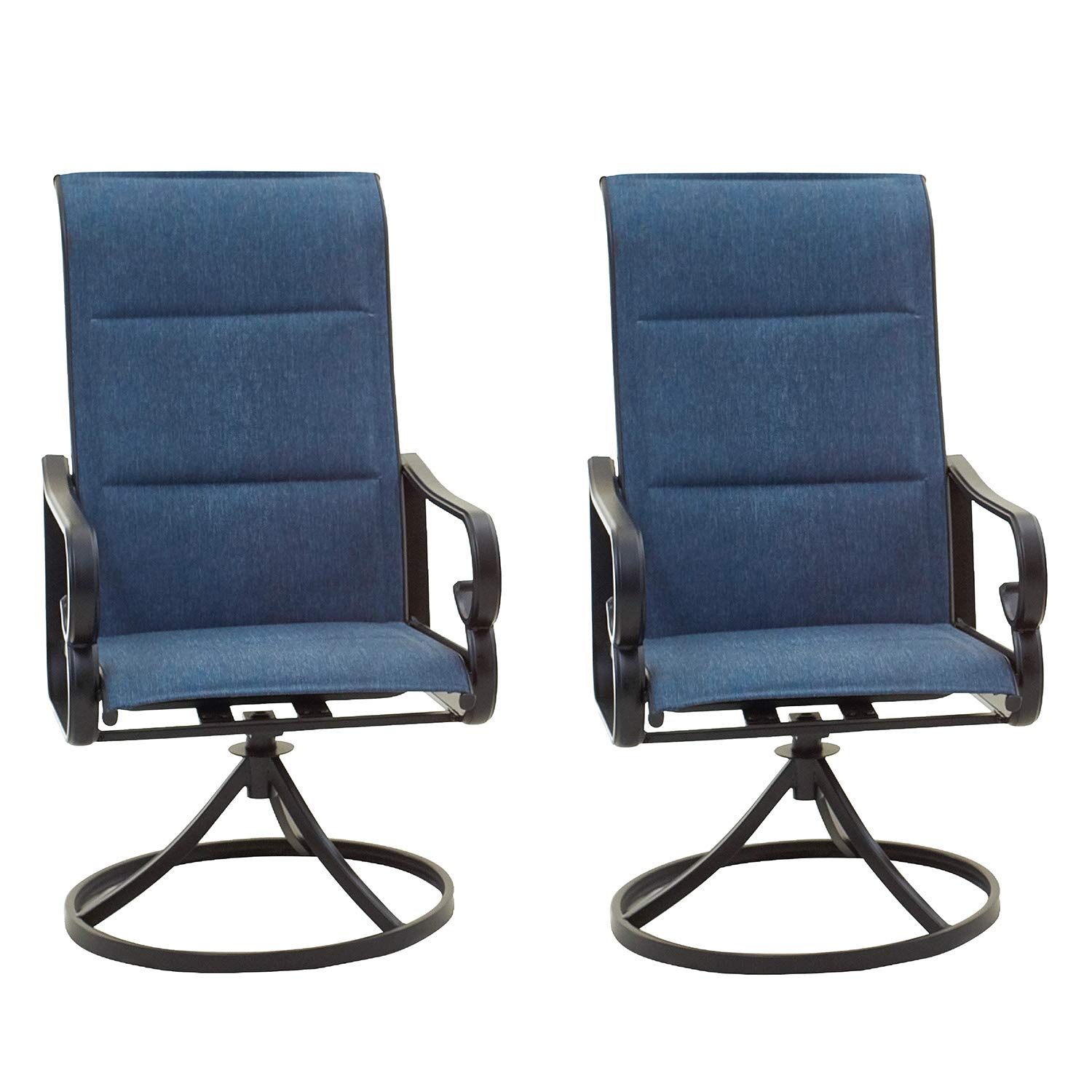**High Back Patio Dining Chairs - All Weather Outdoor Swivel Rocker Set (Blue, 2-Pack) - Perfect for Backyard, Garden, Poolside & Deck Relaxation**