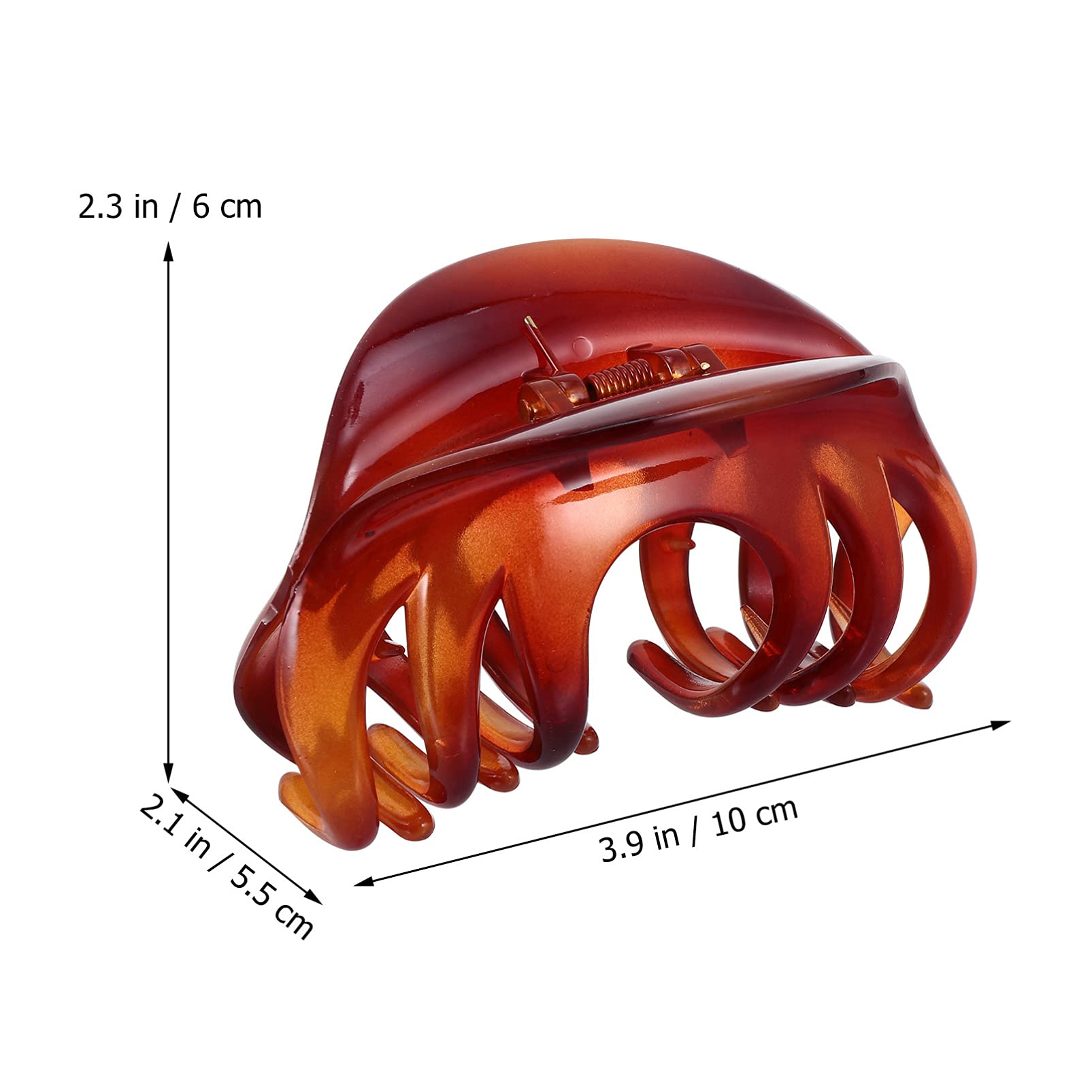 Beaupretty 2 Pack Octopus Hair Clips for Women - No Slip Grip Large Hair Claw Clamps, Delicate Acrylic Hair Jaw Clips in Coffee Color - Perfect for Thick Hair, Updos, Ponytails and Everyday Styling