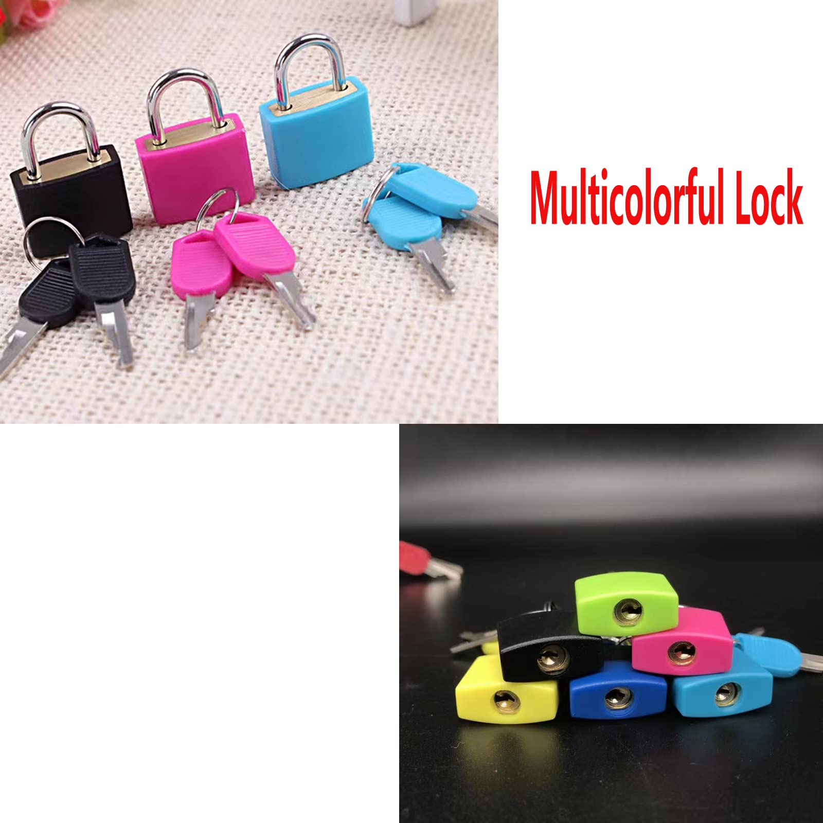 3Pcs Small Locks with Keys - Multicolor Mini Luggage Padlocks for Suitcase, Bag, Box, Diary, Storage Cabinet | Secure School, Gym & Classroom Supplies | Perfect for Travel, Lockers & Personal Belongings