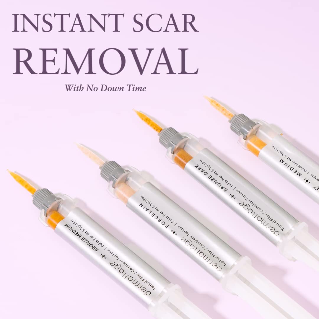 Dermaflage Scar Filler Refill Kit - 4 Professional Applicators for Acne Scars & Wrinkles | Medical-Grade Concealer for Face & Body | Perfect for Daily Use & Special Occasions