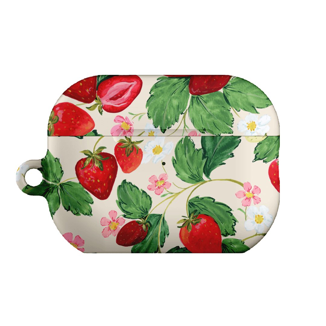 Premium AirPods Pro Case with Strawberry Patch Design - Cute & Protective Cover for Apple AirPods Pro - Perfect for Daily Use, Travel & Gifting