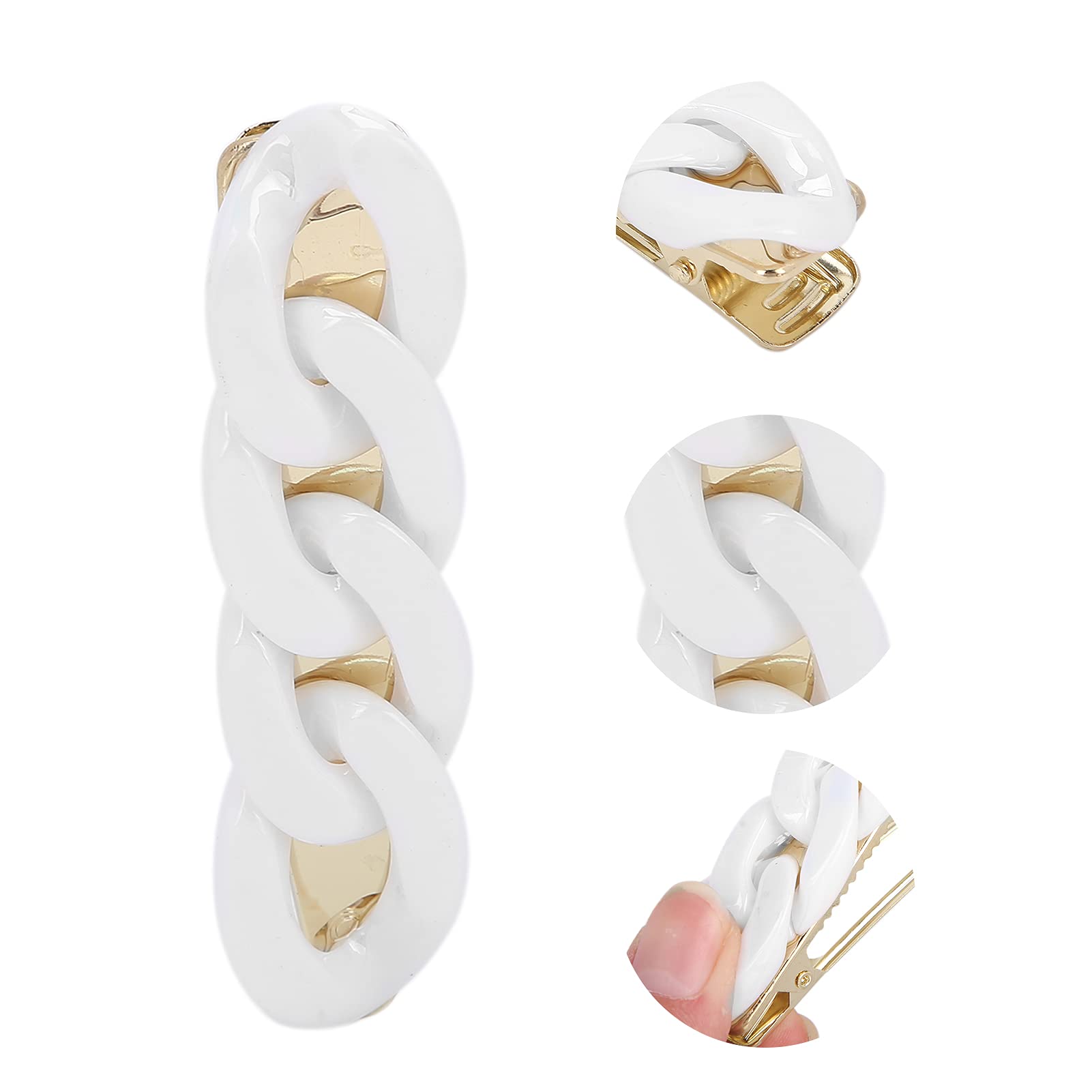 Laser Milk White Hair Clips for Girls - Secure Hair Barrettes for Daily Wear, School, Dance Parties & Special Occasions