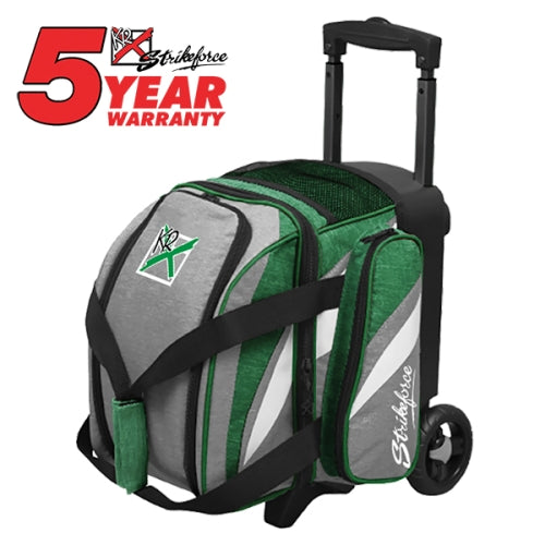 KR Strikeforce Cruiser Single Gray Green Bowling Ball Roller Bag - Durable Bowling Accessory for League Play & Tournaments - Perfect for Bowlers & Sports Enthusiasts