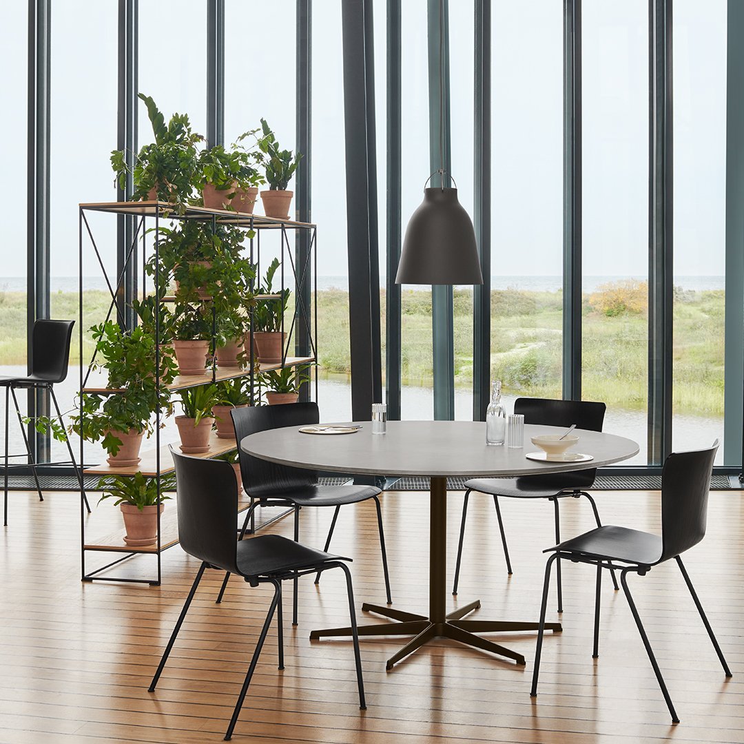 Round Dining Table with 6-Star Base - Modern Kitchen & Dining Room Furniture for Family Gatherings & Dinner Parties