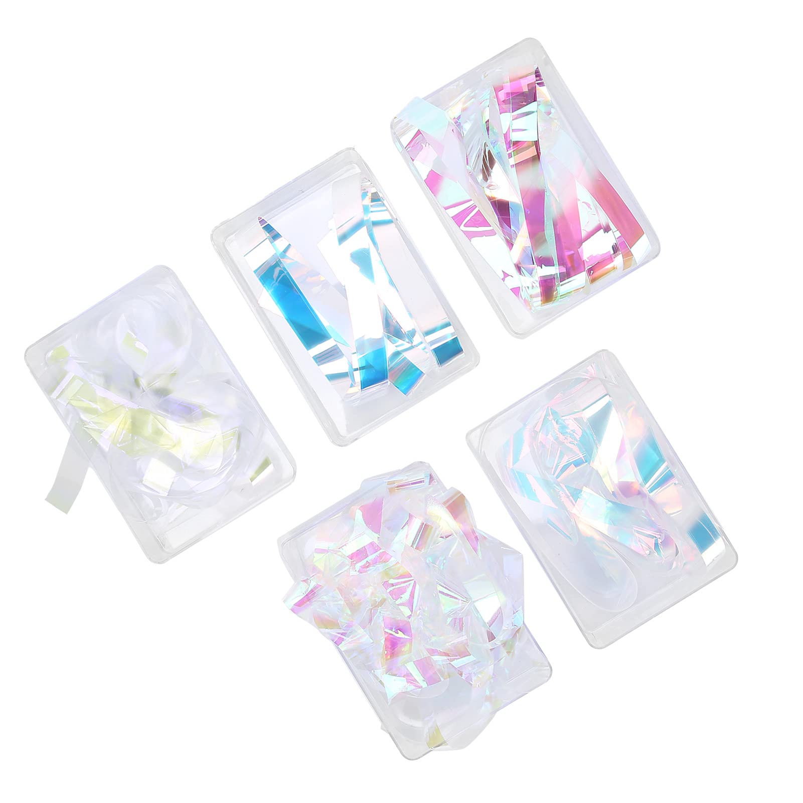 5 Box Nail Art Cellophane Stickers - 1x50cm Glass Paper Nail Decals for Women, Mothers & Wives | Perfect Gift for Nail Shops, Home Manicures & Pedicures | Great for DIY Nail Art, Parties & Special Occasions