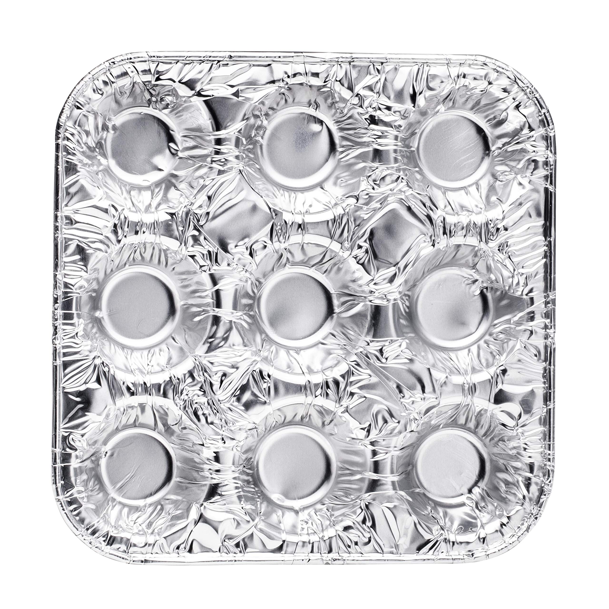 9-Cavity Mini Cupcake and Muffin Baking Pans - 100 Pack Disposable Aluminum Trays for Perfect Mini Desserts | Ideal for Weddings, Birthday Parties, Baby Showers & Holiday Gatherings | Great for Home Baking, Catering & Commercial Use
