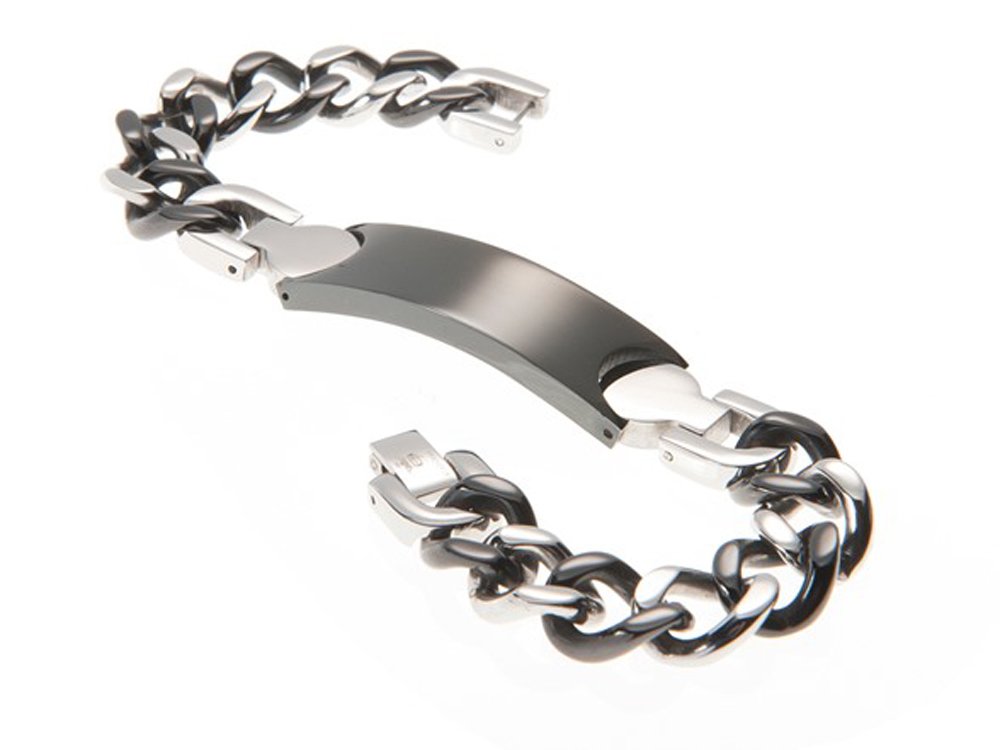Blackjack Stainless Steel ID Bracelet for Men & Women - Engravable Personalized Nameplate Bracelet - Durable Fashion Jewelry Gift for Anniversary, Birthday, Valentines Day | Perfect for Everyday Wear, Parties & Special Occasions