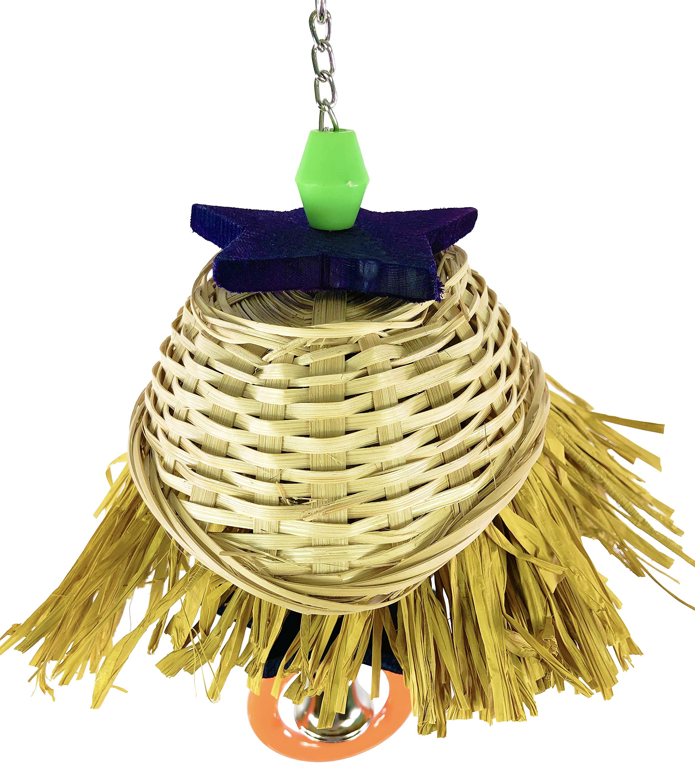 Bonka Bird Toys 1892 Scarecrow Parrot Toy - Handmade in USA - Cage Accessories for Cockatiels & Parakeets - Perfect for Foraging & Shredding Fun
