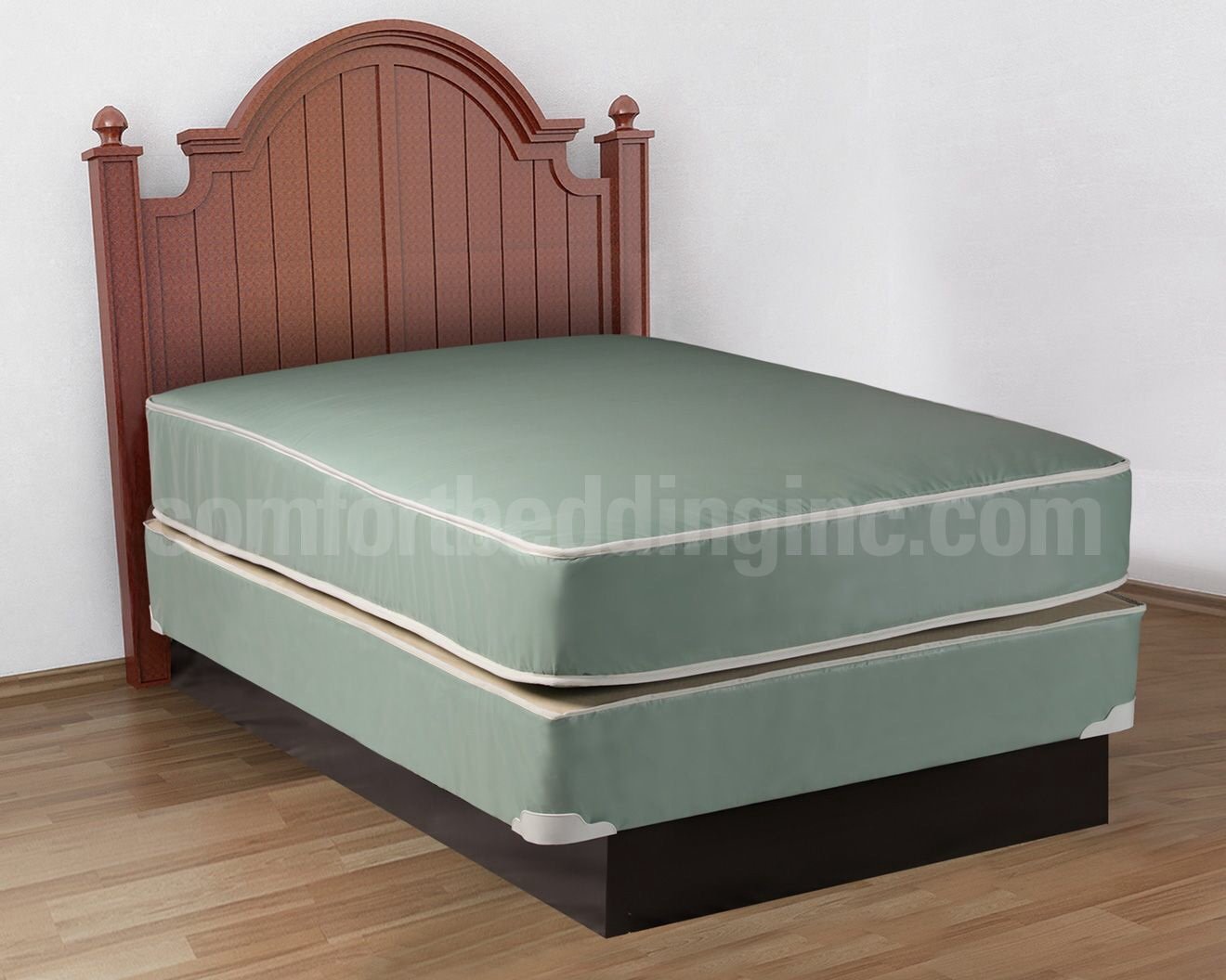 Twin Size Mattress and Box Spring Set - Durable Plasticized Institutional Bed Set for Dorms, Guest Rooms & Small Spaces | Comfortable Sleep Solution for College Students & Temporary Housing