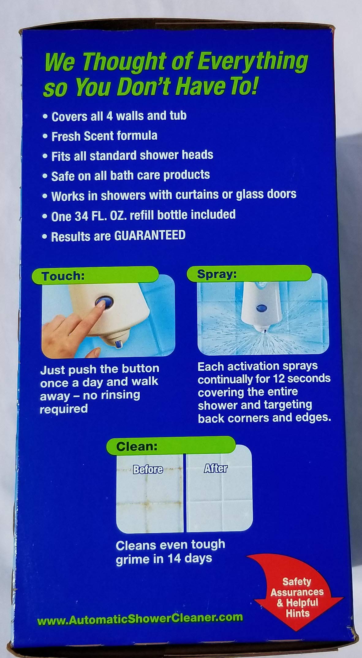 Scrubbing Bubbles Automatic Shower Cleaner Kit - 34 oz Refillable Bottle for Sparkling Tiles & Glass - Perfect for Daily Bathroom Cleaning & Stain Removal