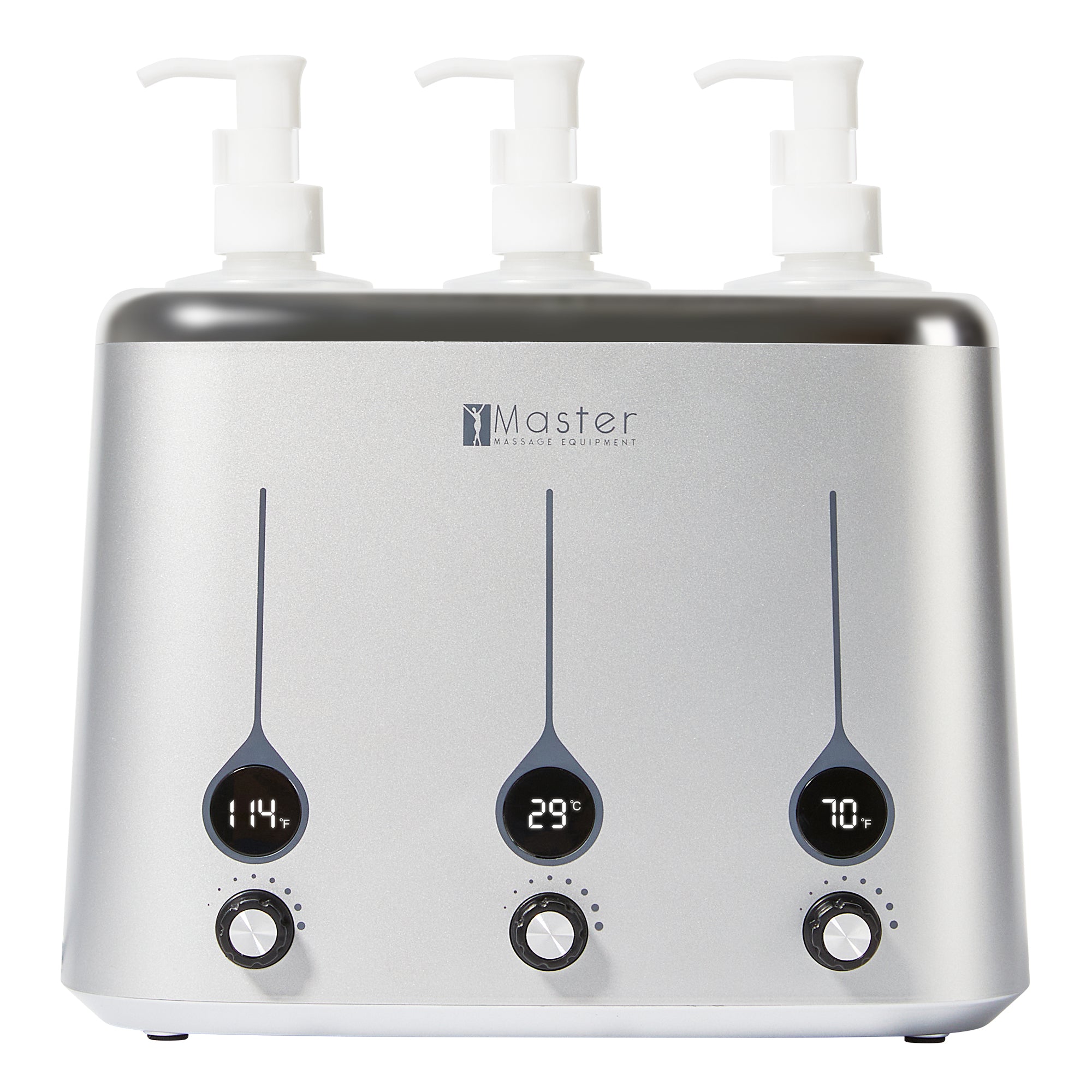 Master Three Bottle Massage Oil Warmer - Heated Lotion Dispenser for Body Cream & Massage Therapy - Fast Heating Personal Care Device - Perfect for Spa, Salon & Home Relaxation
