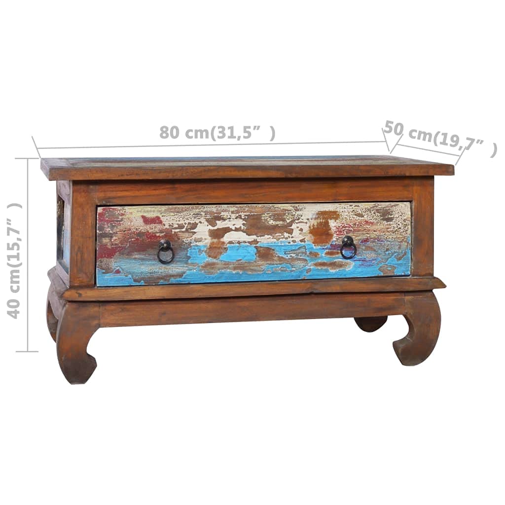 Modern Reclaimed Teak Wood Coffee Table 31.5