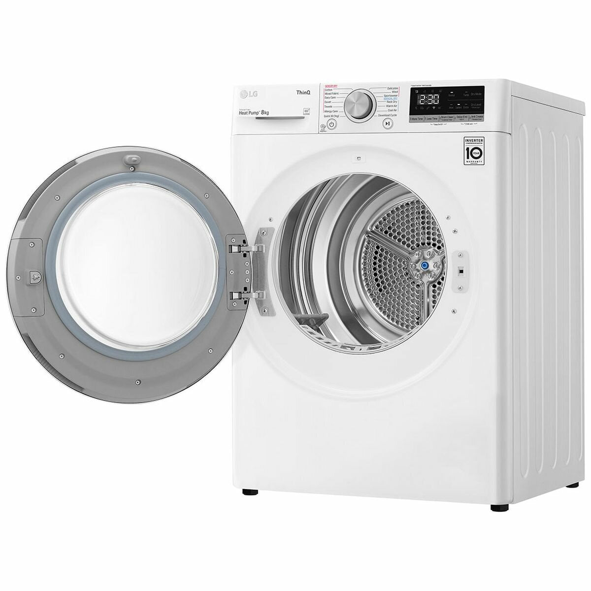 LG DVH5 08W 8kg Heat Pump Dryer with Inverter Control - Energy Efficient Laundry Solution for Homes & Apartments