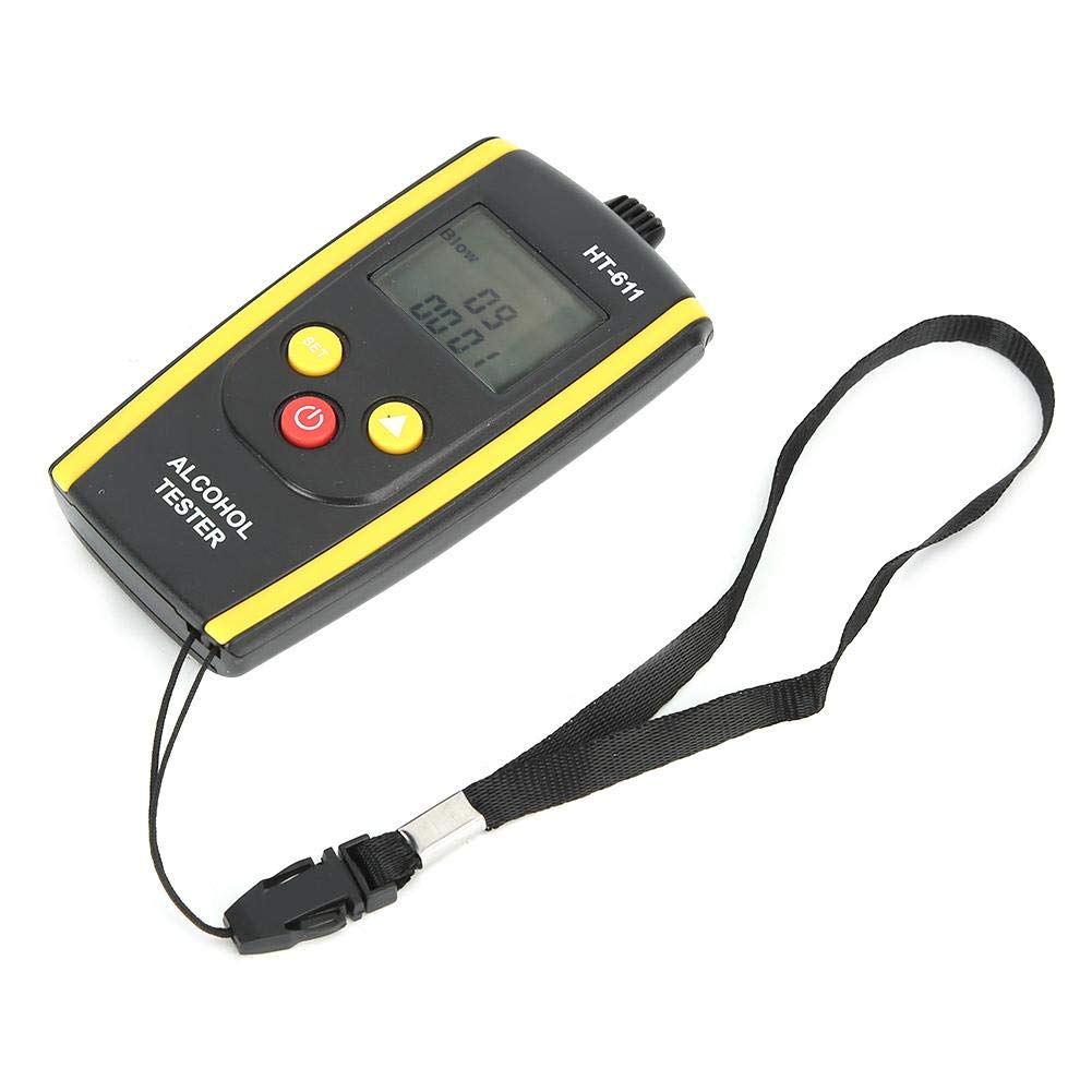 HT-611 Professional Digital Alcohol Breathalyzer Tester - Portable LCD Backlight Alcohol Detector for Personal & Workplace Safety - Accurate BAC Measurement for Drivers, Law Enforcement, and Home Use