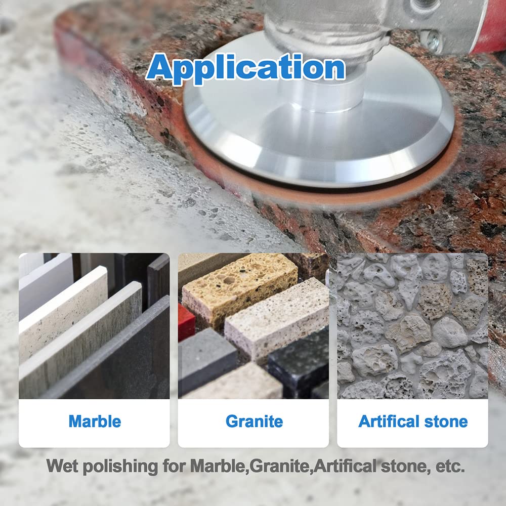 Wet Diamond Polishing Pads 6-Piece Set (4 Inch, #50#100#200#400#800#1500 Grit) for Granite, Marble, Ceramic & Artificial Stone - Professional Sanding & Polishing for Grinders & Polishers - Perfect for Countertops, Floors & DIY Home Renovation Projects
