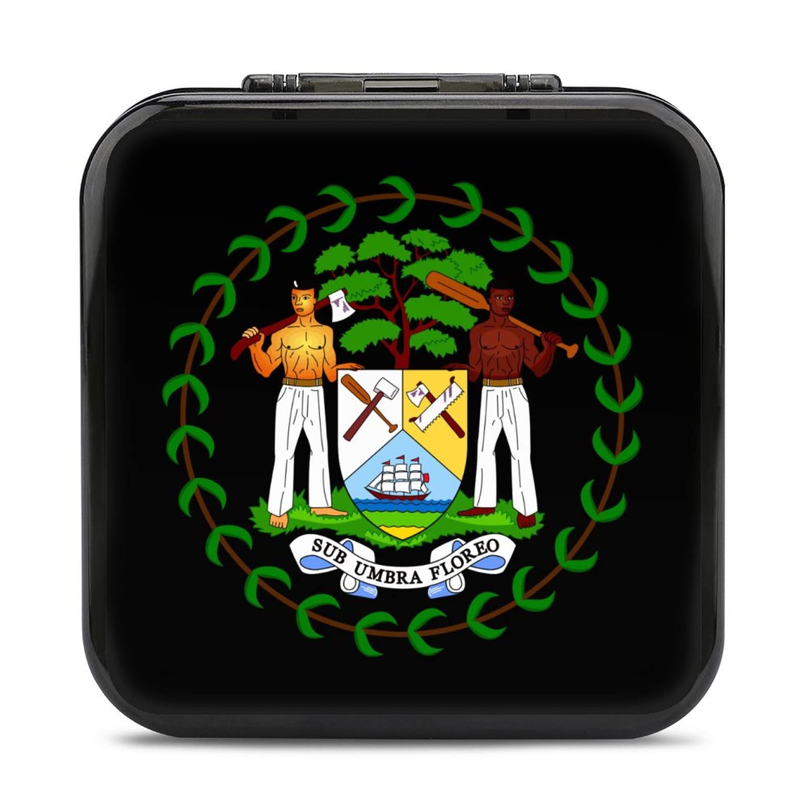 Belize Coat of Arms Themed Nintendo Switch Game Card Case - 24 Slot Storage Box for Switch Games | Perfect for Travel, Gaming Parties & Collectors