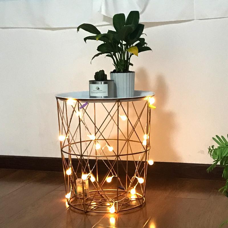 LUIS Quirky Versatile Gold Metal Frame Side Table - Stylish End Table for Living Room, Bedroom, or Office Decor