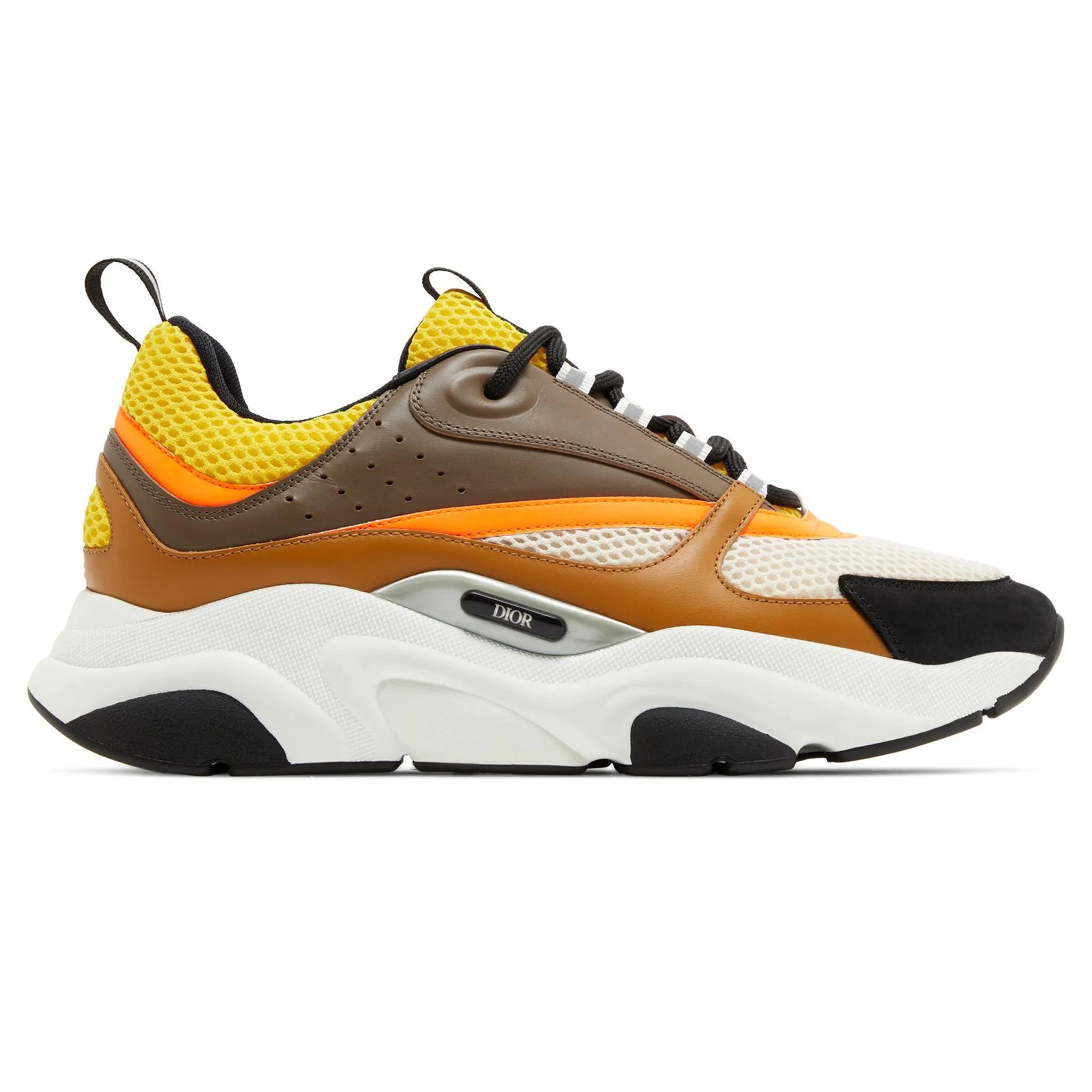 Dior B22 Sneakers in Ebony, Camel & Yellow Calfskin - Luxury High-Top Fashion Trainers for Men | Perfect for Casual Wear, Street Style & Designer Outfits