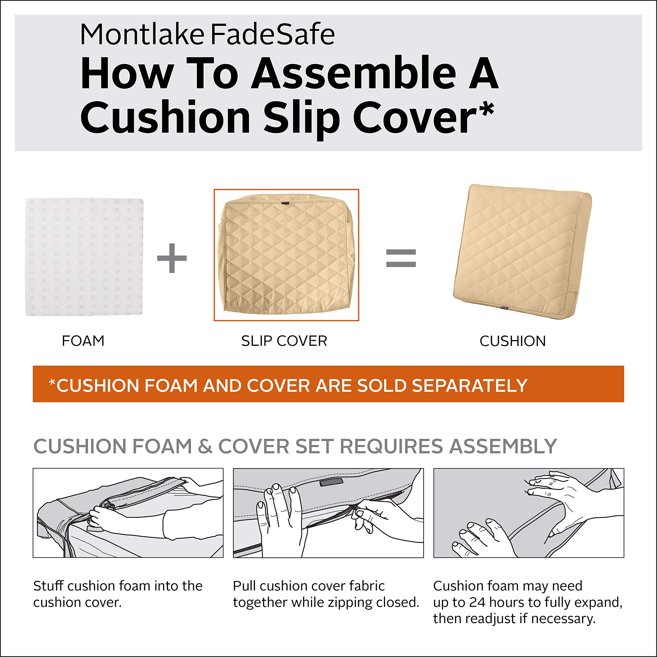 FadeSafe Waterproof Patio Bench Cushion Cover - 48x18x3 Inch, Chamomile - Outdoor Furniture Protection