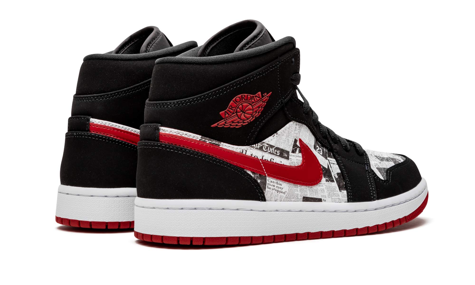 Nike Air Jordan 1 Mid SE Sneakers - Black/Gym Red/White - Men's Size 9.5 | Basketball Shoes & Streetwear Fashion for Casual Wear & Sports Performance