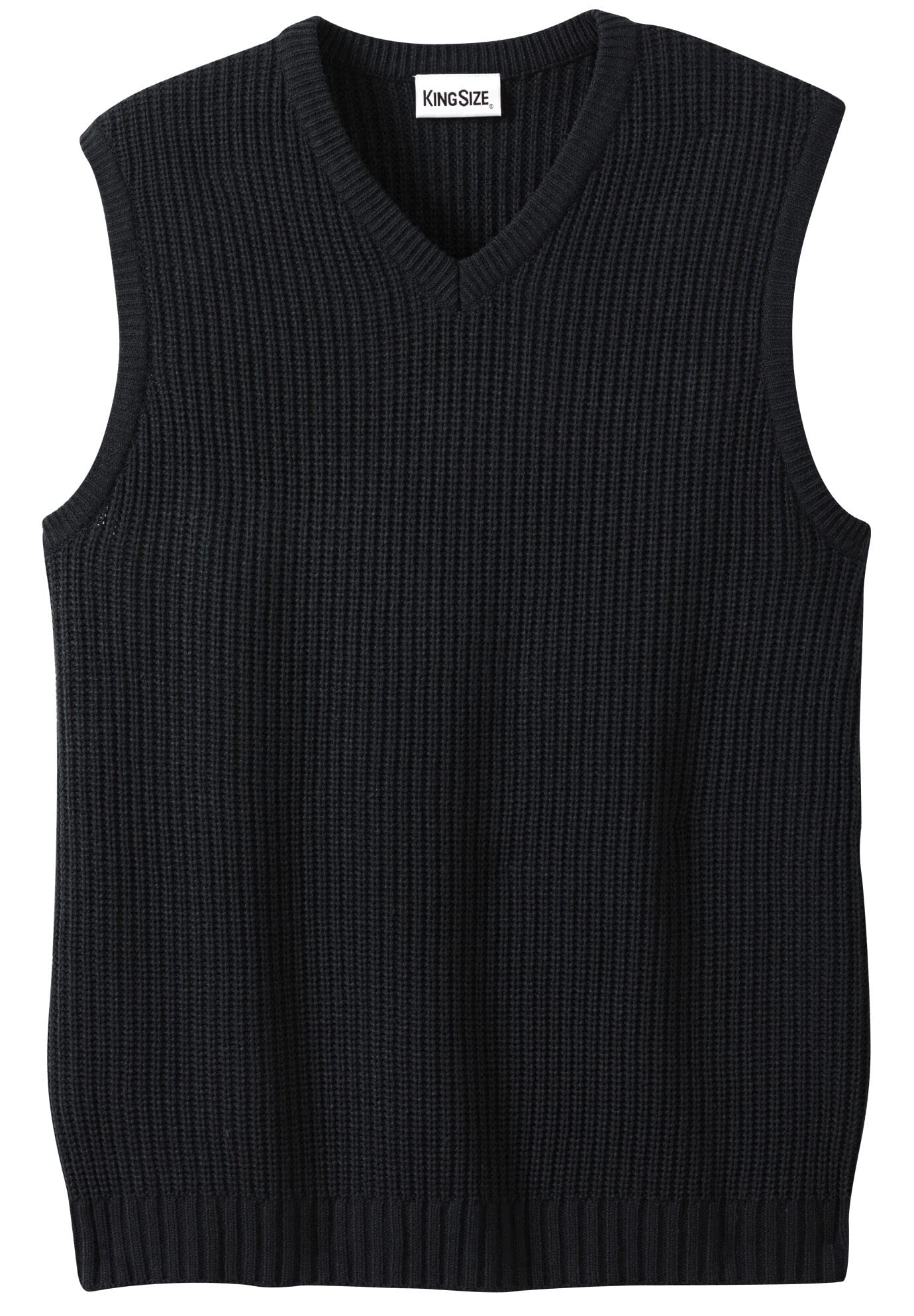 KingSize Men's Big & Tall Shaker Knit V-Neck Sweater Vest - Warm & Comfortable Winter Layering for Casual & Office Wear