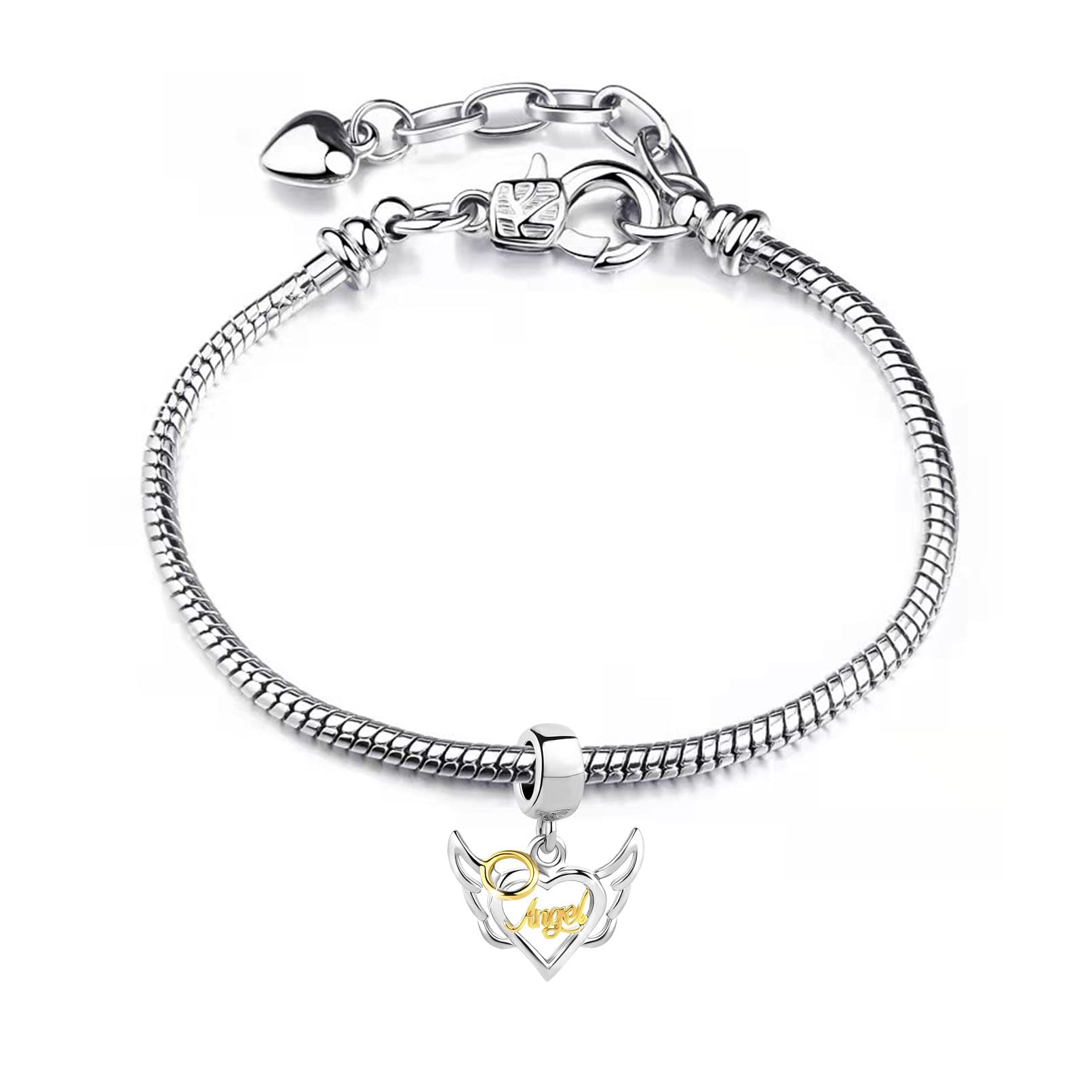 Guardian Angel Charm Pendant for Pandora Bracelets - Dangle Charm for Women, Gift for Birthday, Christmas & Special Occasions | Perfect for Jewelry Making, DIY Crafts & Personalized Gifts