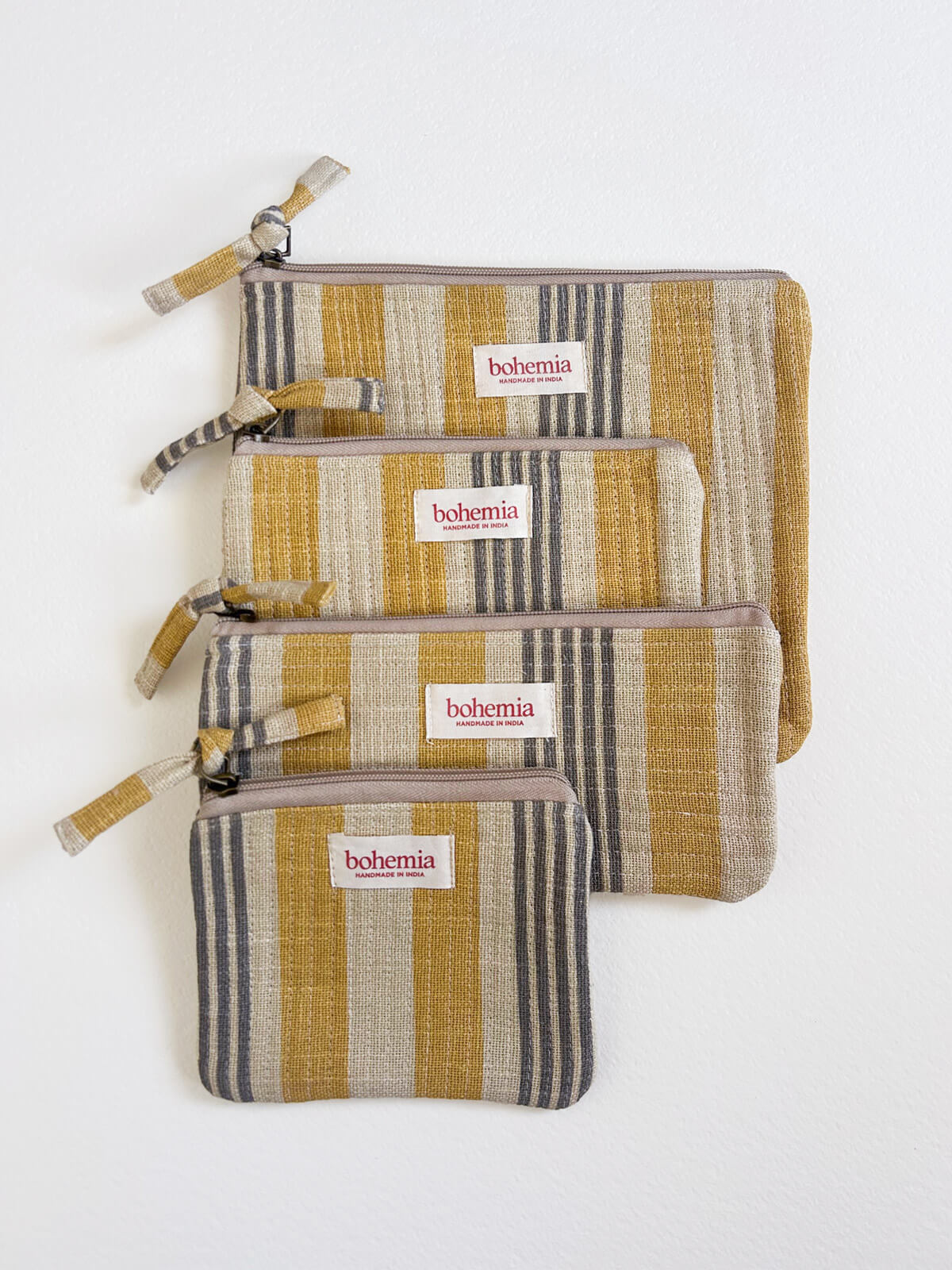 Jaipur Stripe Coin Purse - Handmade Indian Yellow Leather Wallet for Women | Perfect for Travel, Shopping & Everyday Use