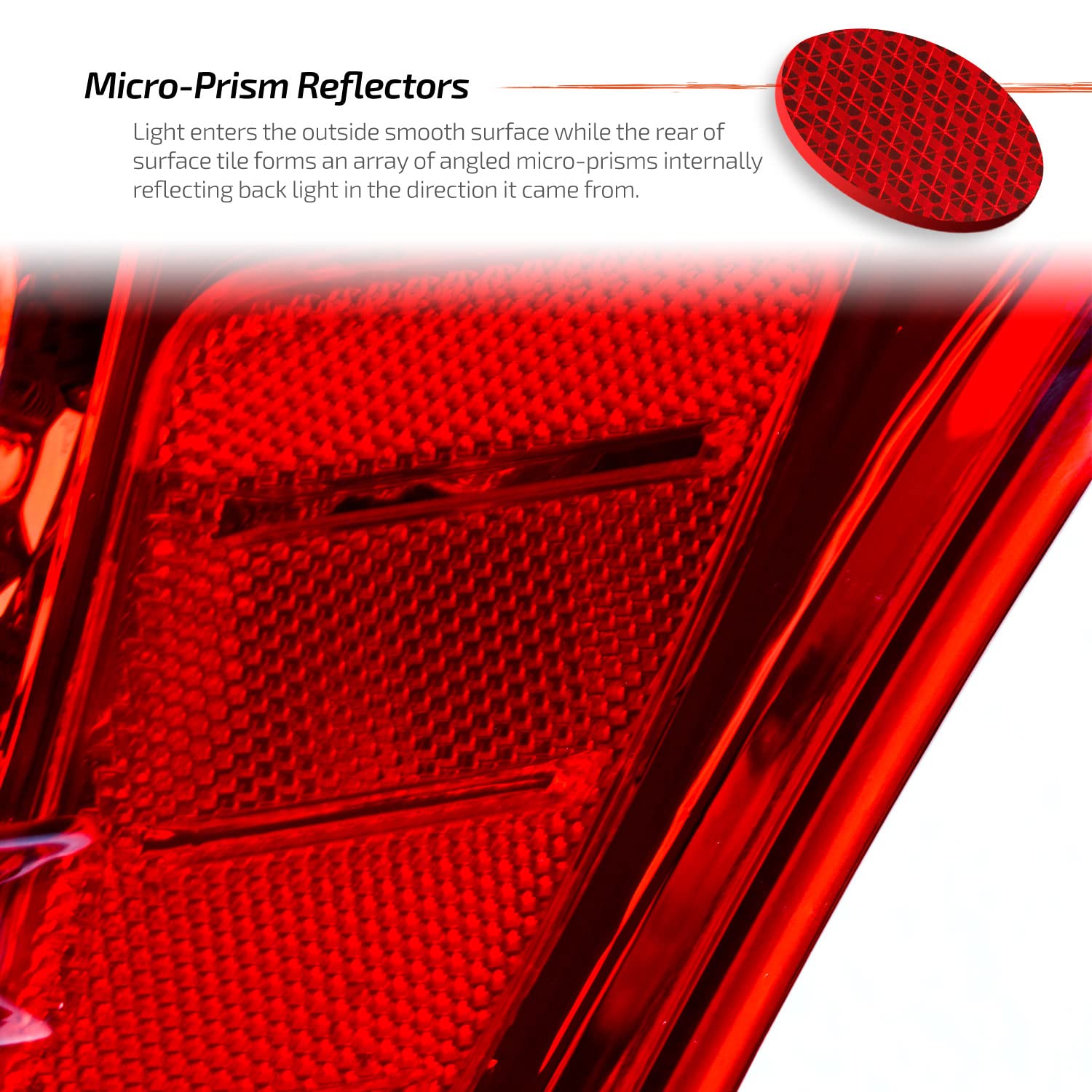 AKKON Red Lens Tail Brake Lights Pair for 2013-2019 Chevy Trax LS (Halogen Type) - Driver & Passenger Side Replacement - Enhances Safety & Style for Night Driving and Car Customization