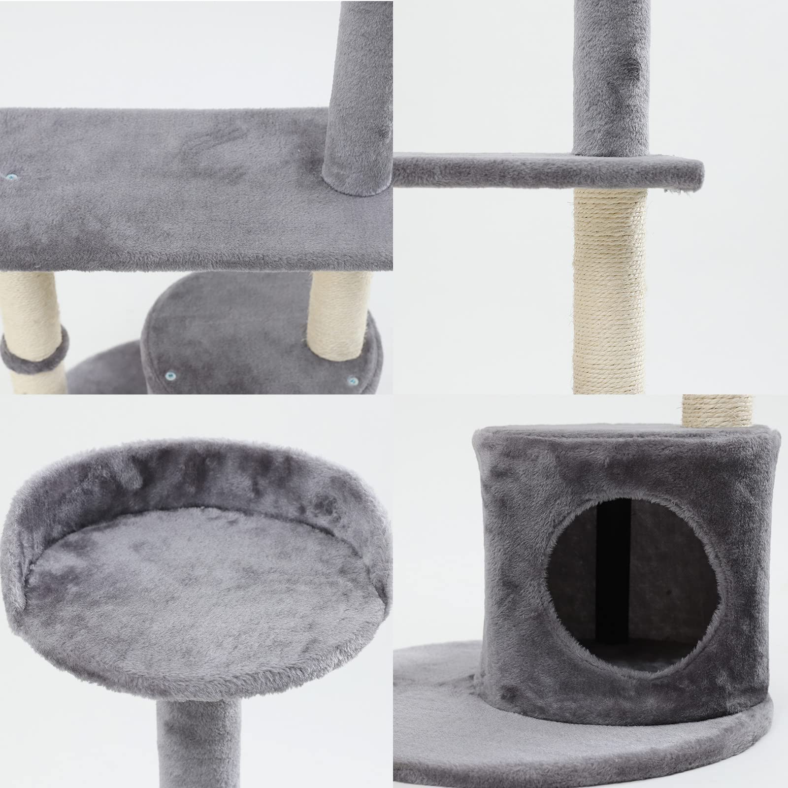 Premium Multi-Level Cat Tree with Sisal Scratching Posts & Fun Toys - Indoor Cat Tower Condo for Large Cats - Durable Cat Furniture Activity Center for Play, Rest & Climbing - Perfect for Apartments & Home Decor