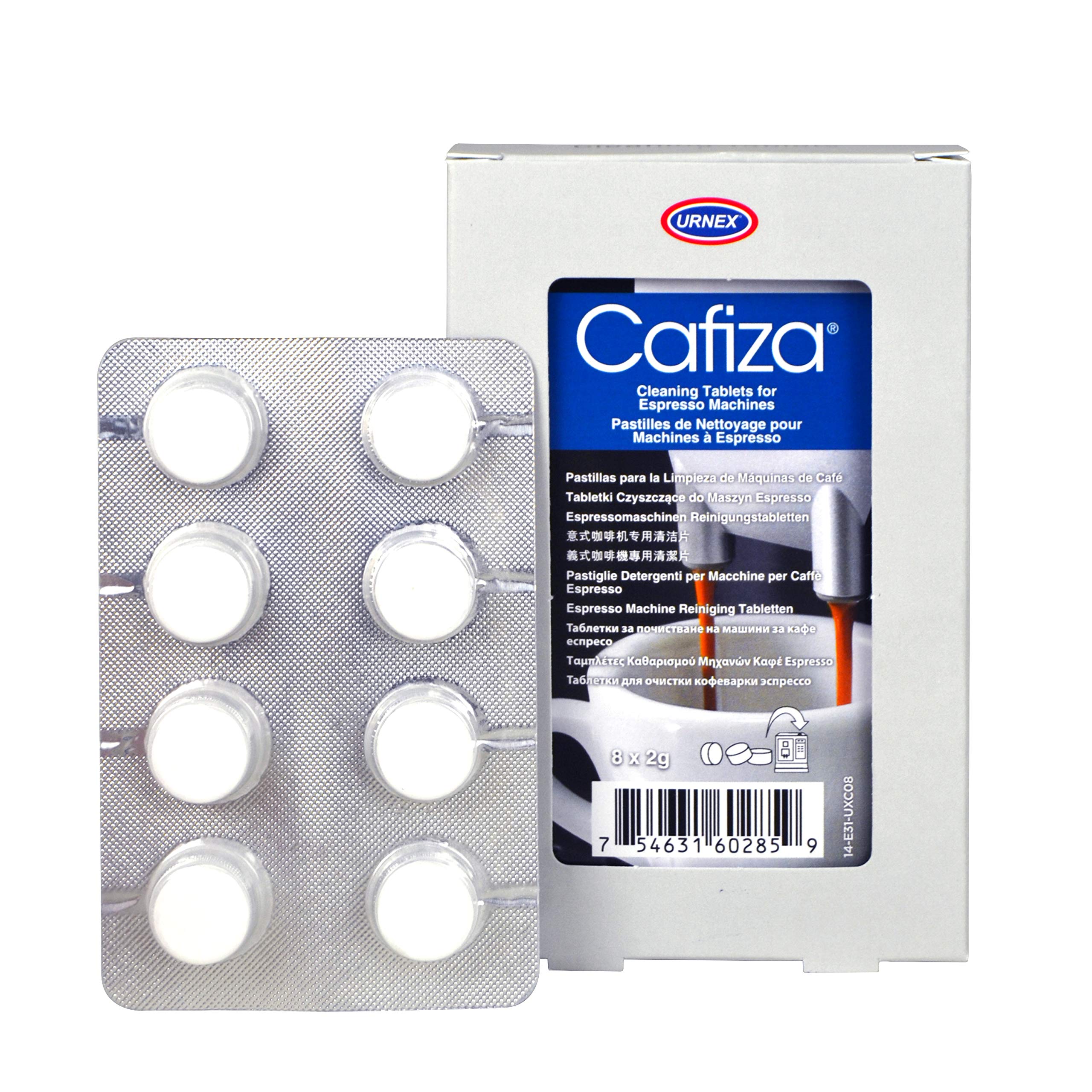 Urnex Cafiza Espresso Machine Cleaning Tablets - 8 Count Pack - Deep Clean Coffee Maker & Espresso Equipment - Perfect for Home Baristas & Coffee Shops