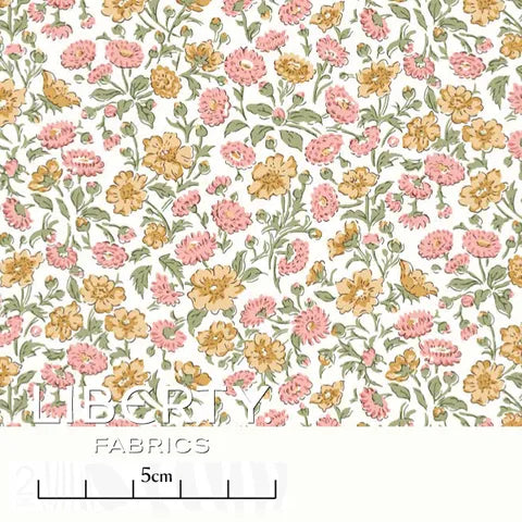Liberty Tana Lawn Floral Journey Freyja Daisy B 5605B - Perfect for Dresses, Blouses & Summer Fashion