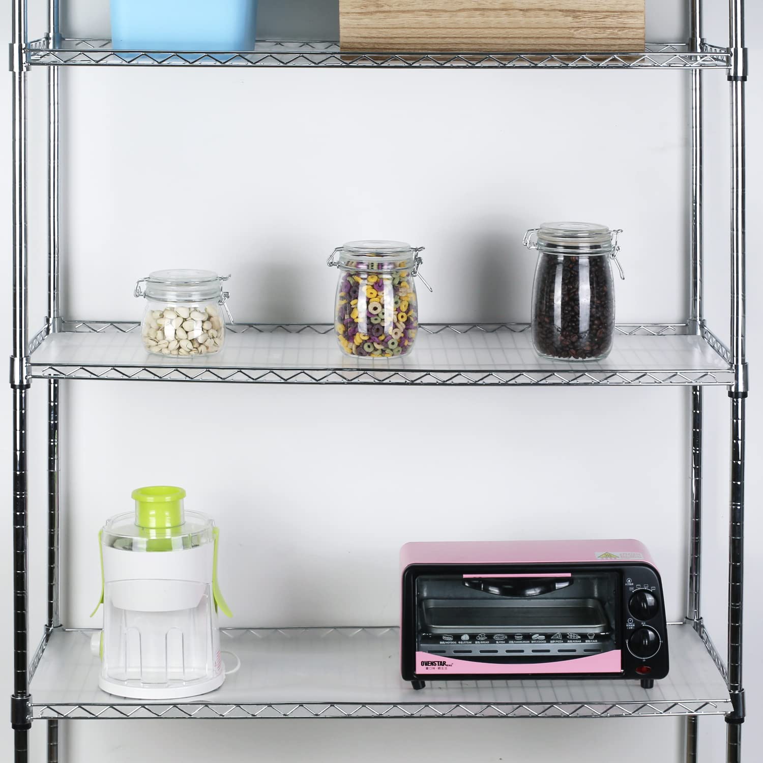 HooTown 5-Pack Clear Frosted Plastic Shelf Liners - 36