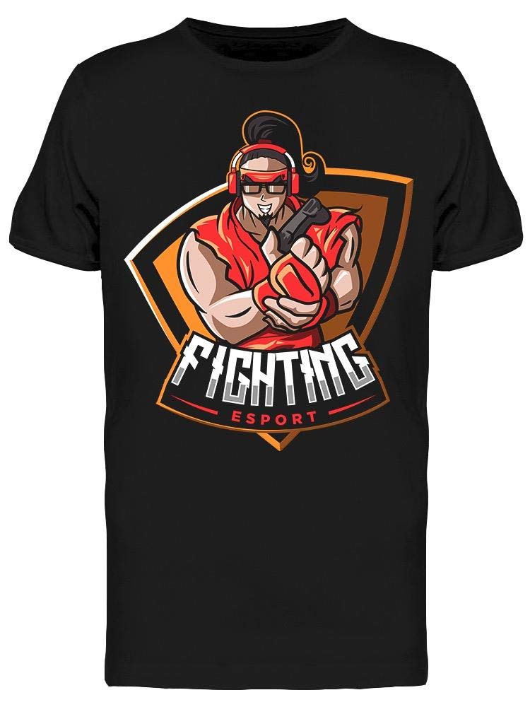 Fighter E-Sport Gamer Icon T-Shirt for Men - Comfortable Cotton Gaming Tee for Casual Wear & Esports Tournaments