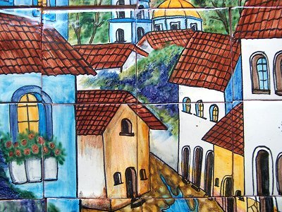 Handmade Mexican Talavera Tile Mural - Authentic Volcano Clay Wall Art for Kitchen Backsplash, Bathroom Decor & Outdoor Patio Design