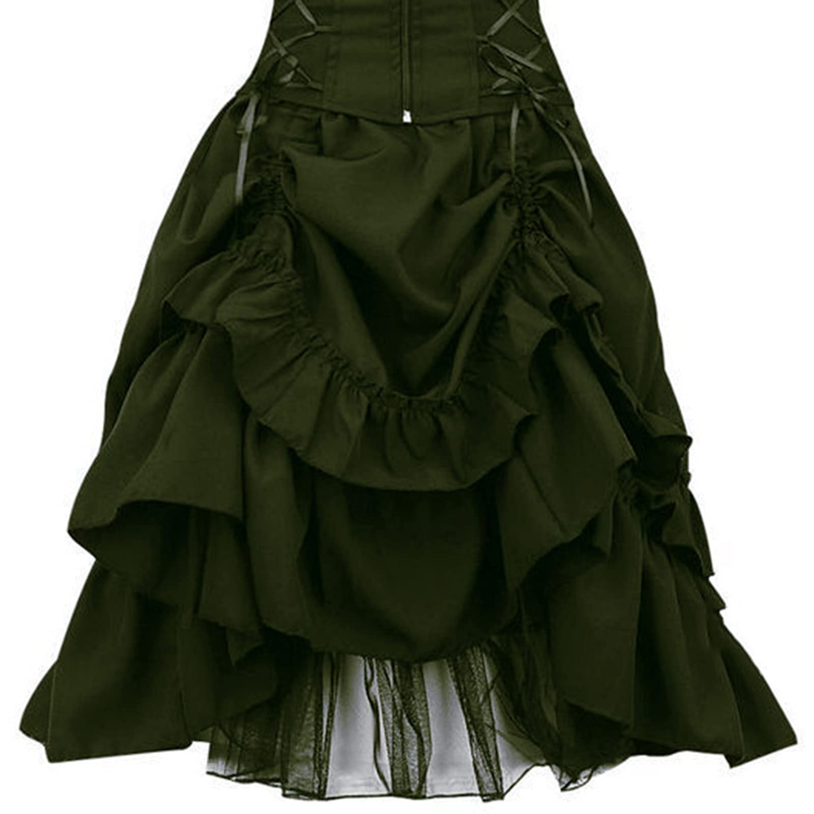 RKSTN Women's Gothic Sleeveless Corset Dress with Drawstring Waist - Elegant Summer Ball Gown & Party Swing Dress for Evening Events, Date Nights & Special Occasions
