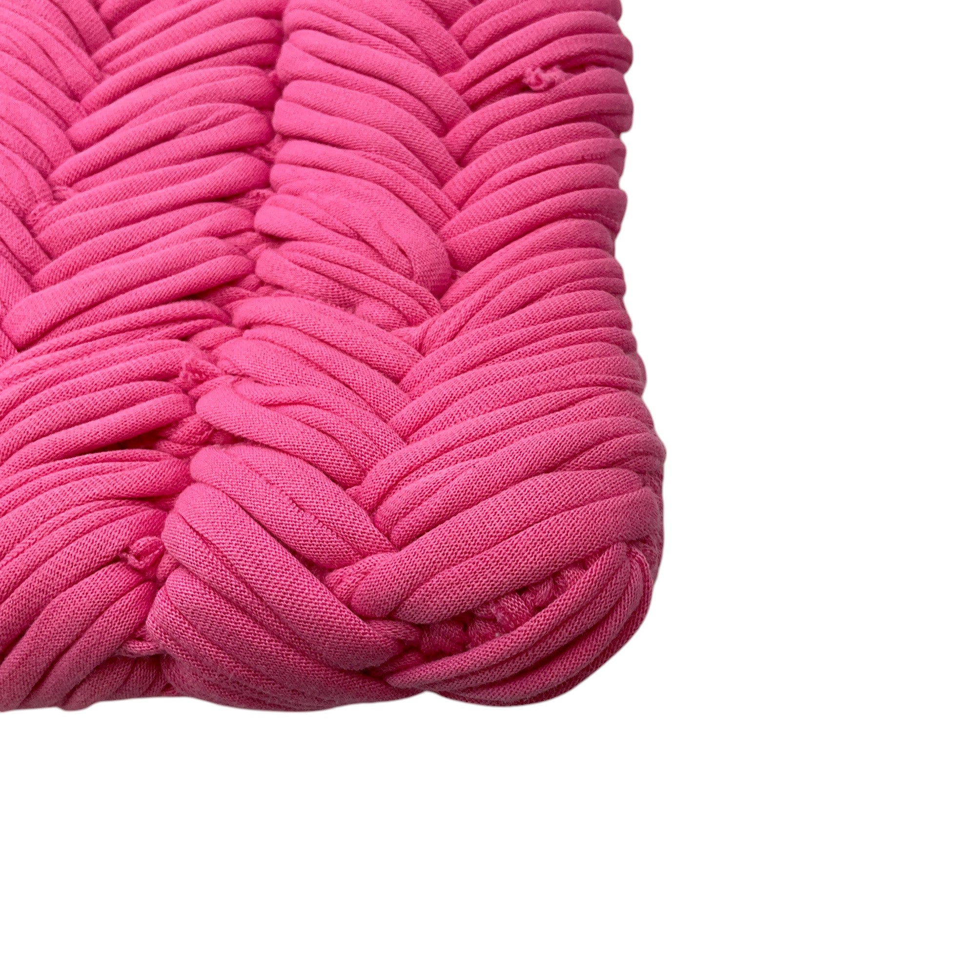 JW Anderson Pink Small Chain Hobo Knitted Shoulder Bag for Women - Trendy Knit Crossbody Purse with Metal Chain Strap, Perfect for Casual Outings & Date Nights