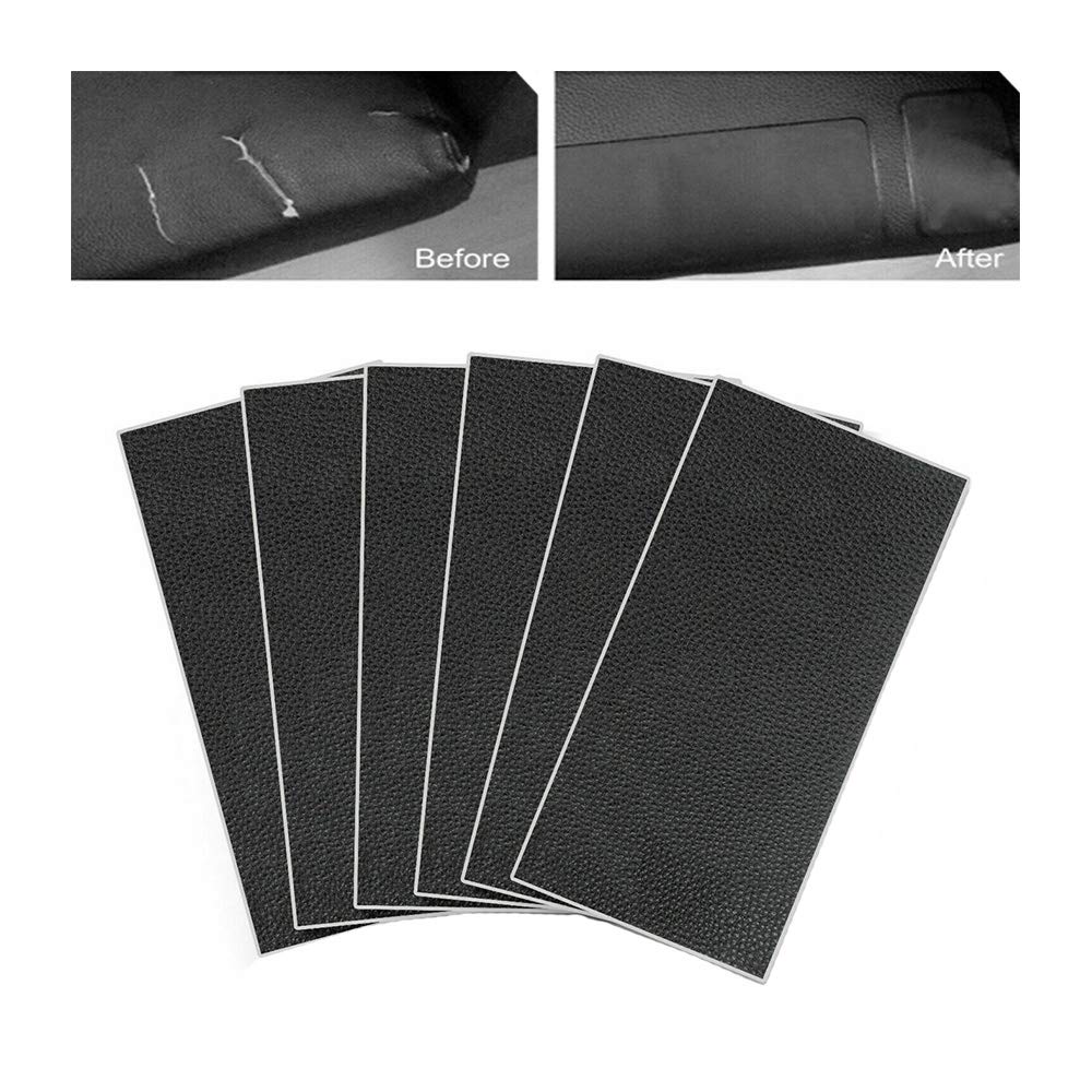 Acxico 6-Piece Self-Adhesive Sheep Leather Repair Patch Kit - Fix Car Seats, Sofas, Handbags & More | Durable Leather Repair for Furniture, Auto Interiors & Accessories