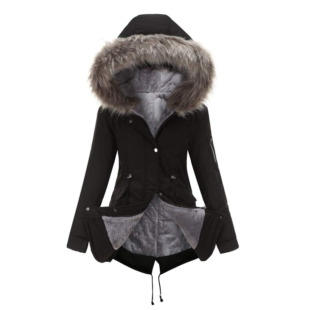 YGJKLIS Women's Winter Jacket - Waterproof Snow Coat with Faux Fur Hood & Detachable Fur Collar, Plus Size Mid-Length Outdoor Parka for Skiing, Snowboarding & Cold Weather Activities