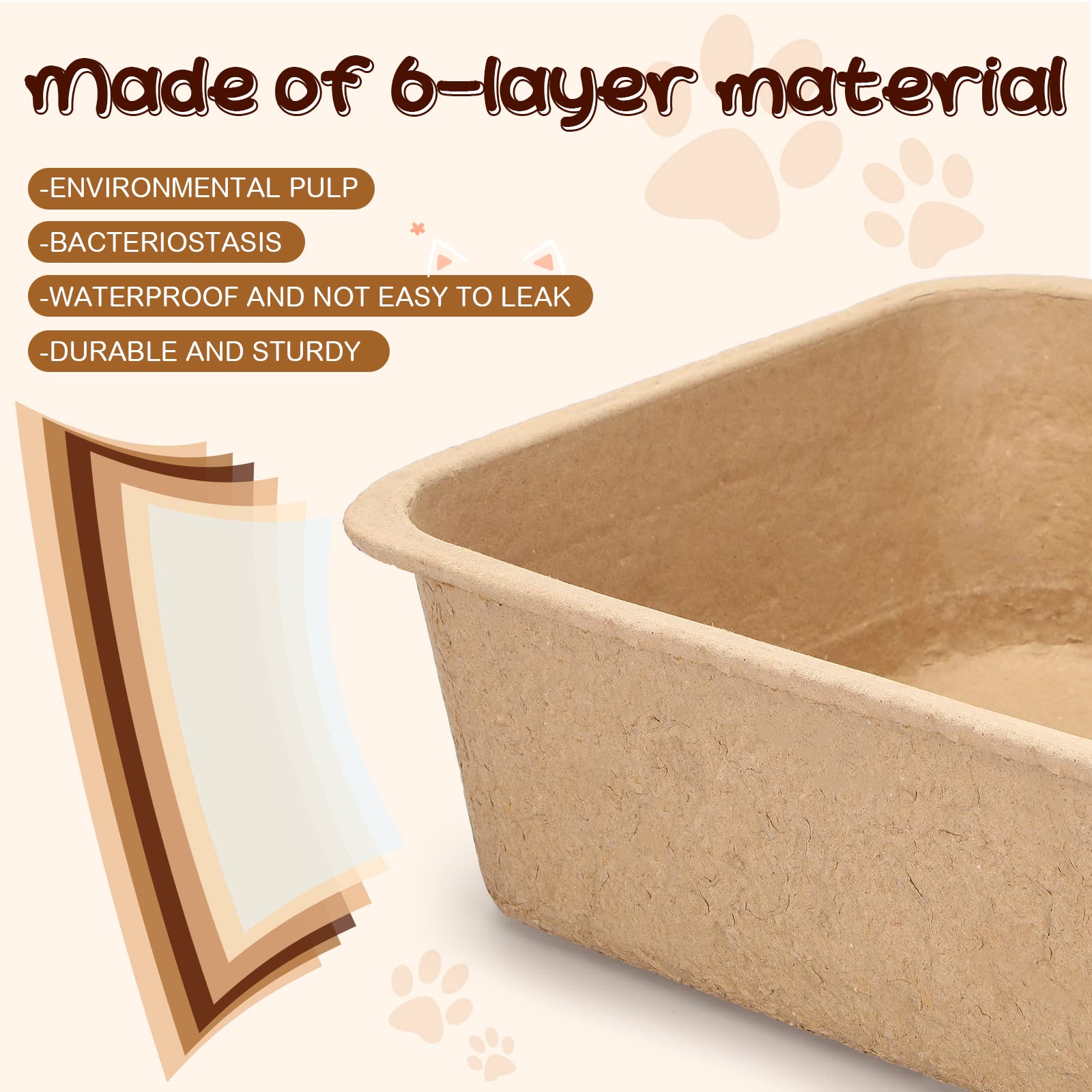 Harloon 10 Pack Extra Large Disposable Cat Litter Boxes - 22.4