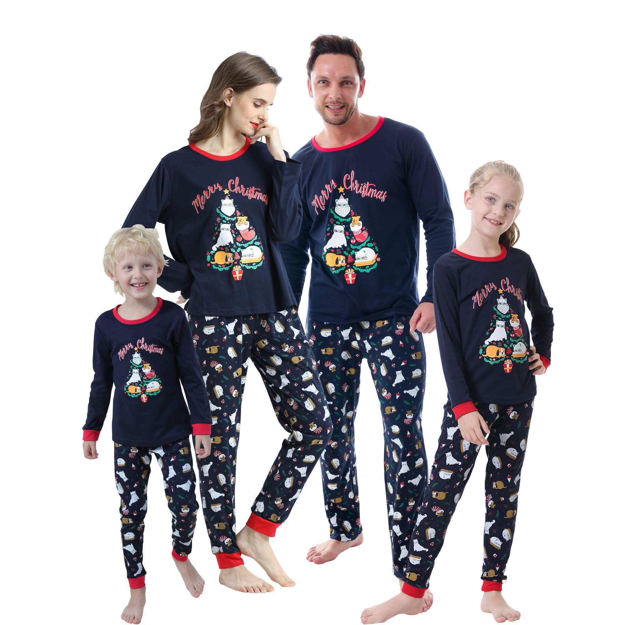 Christmas Family Matching Pajamas - Red Holiday Pjs Set for Festive Sleepwear
