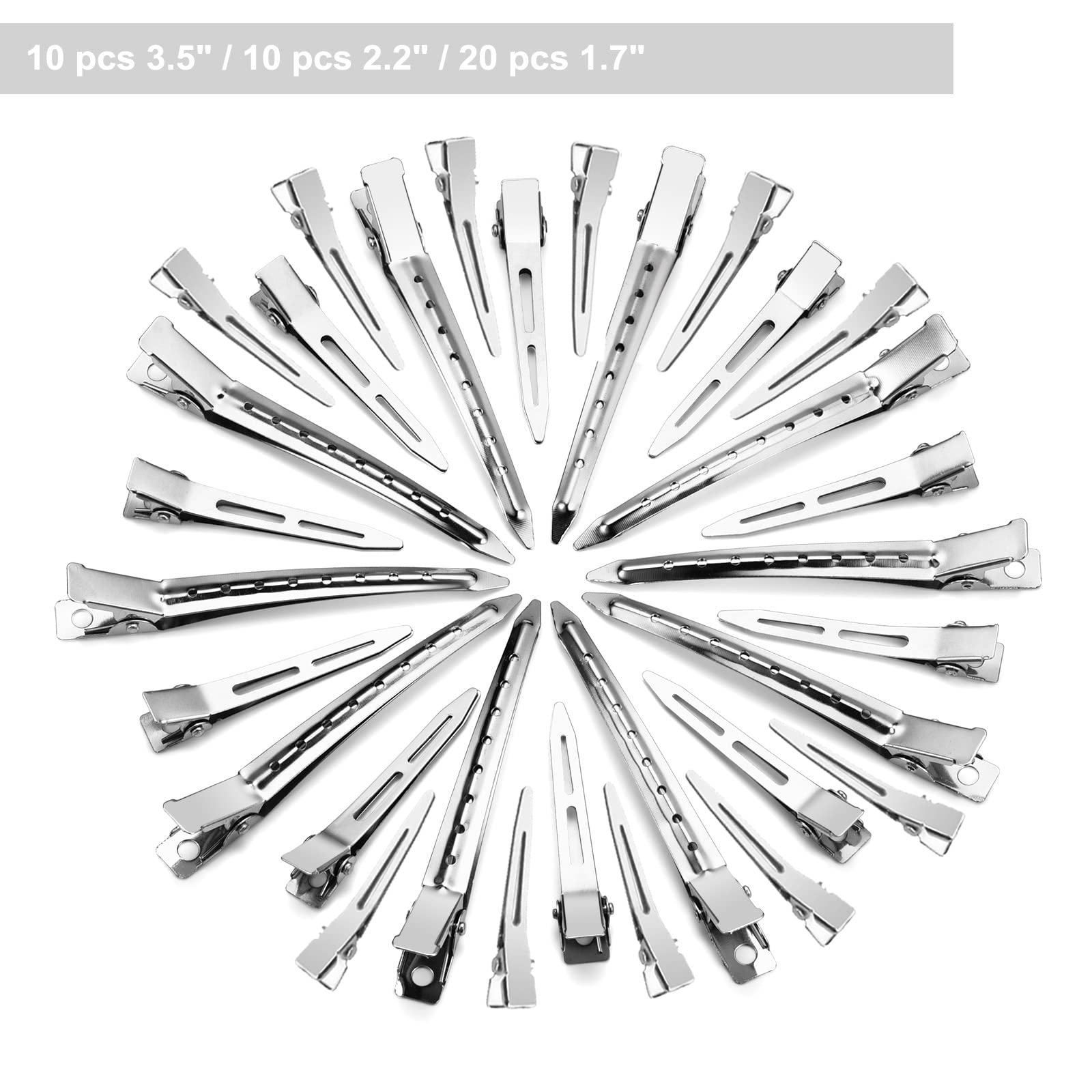 40 Pcs Silver Metal Duck Billed Hair Clips for Women - Alligator Curl Clips for Hair Styling, Sectioning & Rollers - Salon Quality Hair Accessories with Storage Case - Perfect for DIY Hairstyles, Long Hair Care & Professional Salon Use