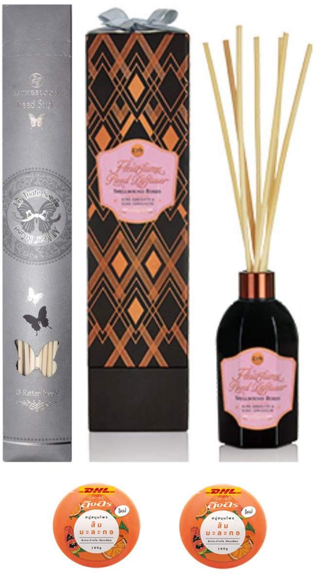 Premium Havilah Bath & Bloom Reed Diffuser Set - Rose Absolute Scented Oil, Aromatherapy Home Fragrance with Natural Reed Sticks | Perfect for Bedroom, Living Room & Office Relaxation | Free Beauty Gift Included