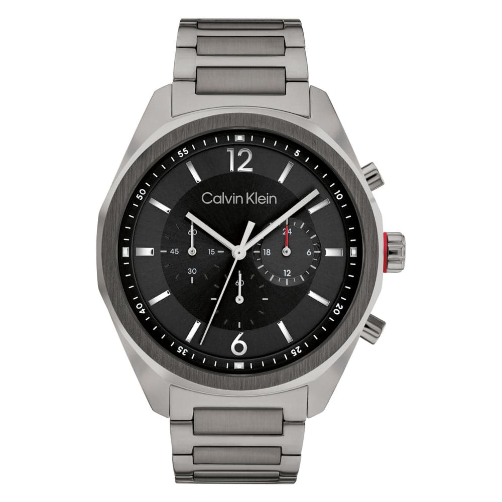 Calvin Klein Men's Black Dial Gray Stainless Steel Watch 25200267 - Stylish Dress Watch for Business, Formal Events & Everyday Wear